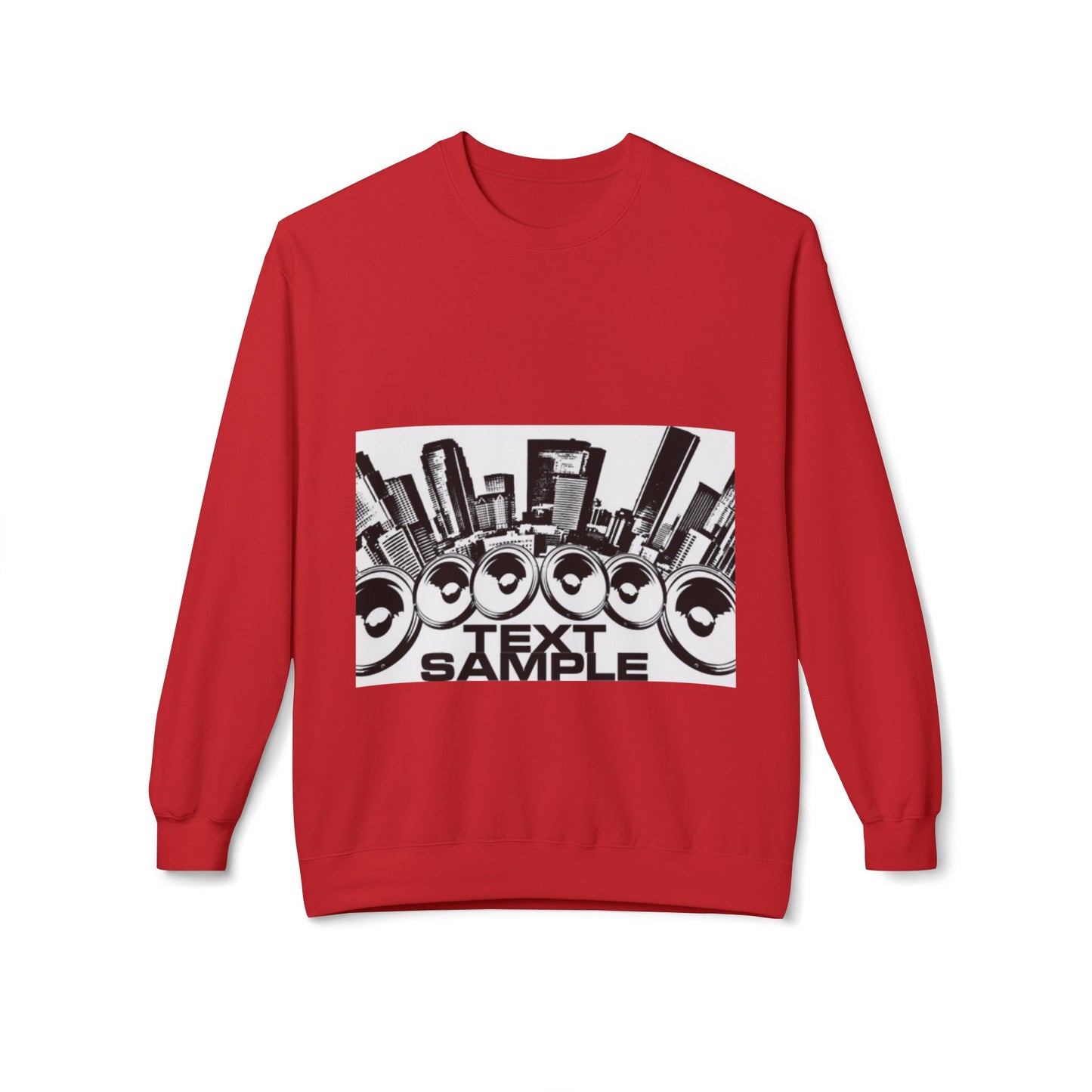 Urban Vibe Sound Wave Crewneck Sweatshirt - Unisex Fleece with Cityscape Design