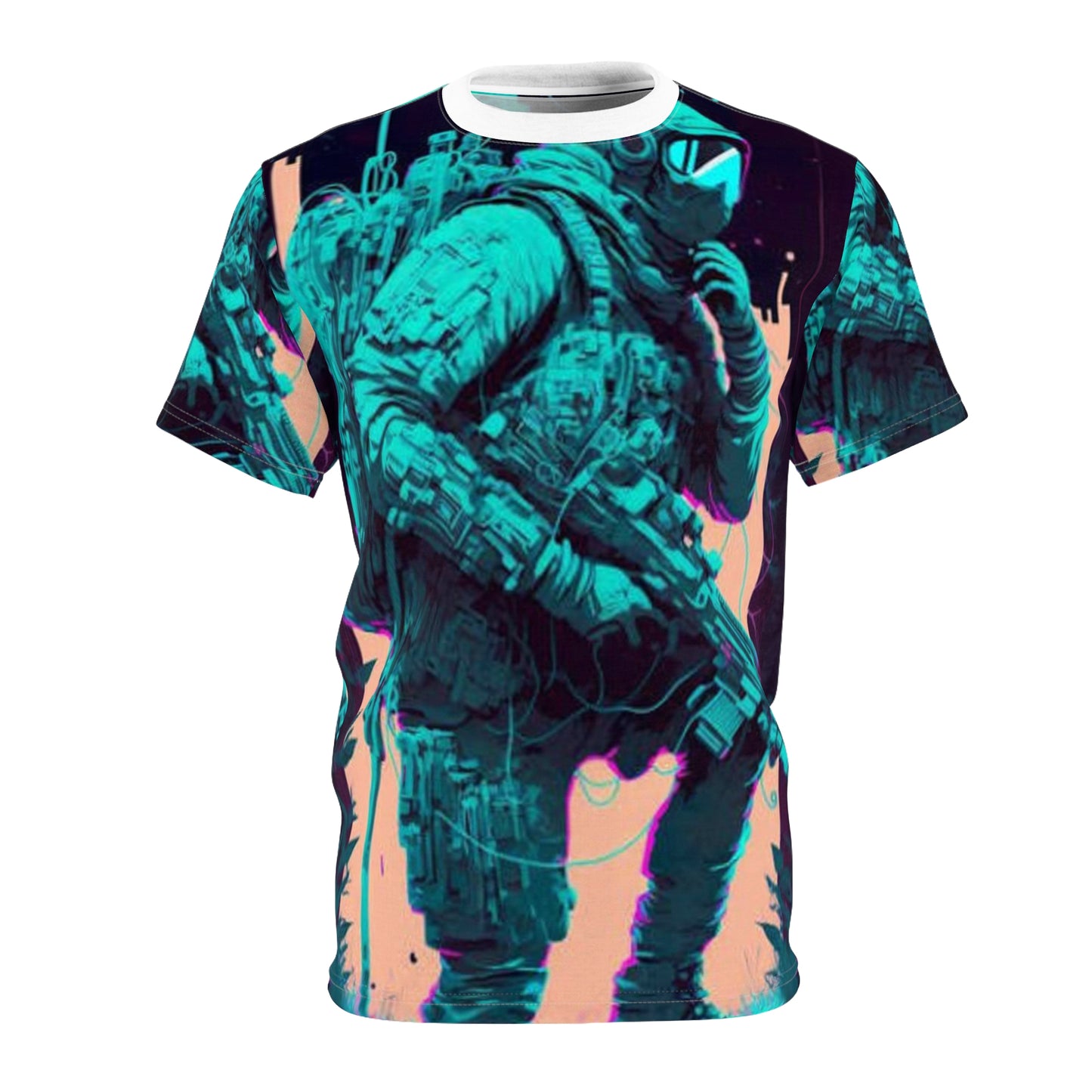 Cosmic Soldier Unisex Tee - Futuristic Graphic T-Shirt for Space Enthusiasts