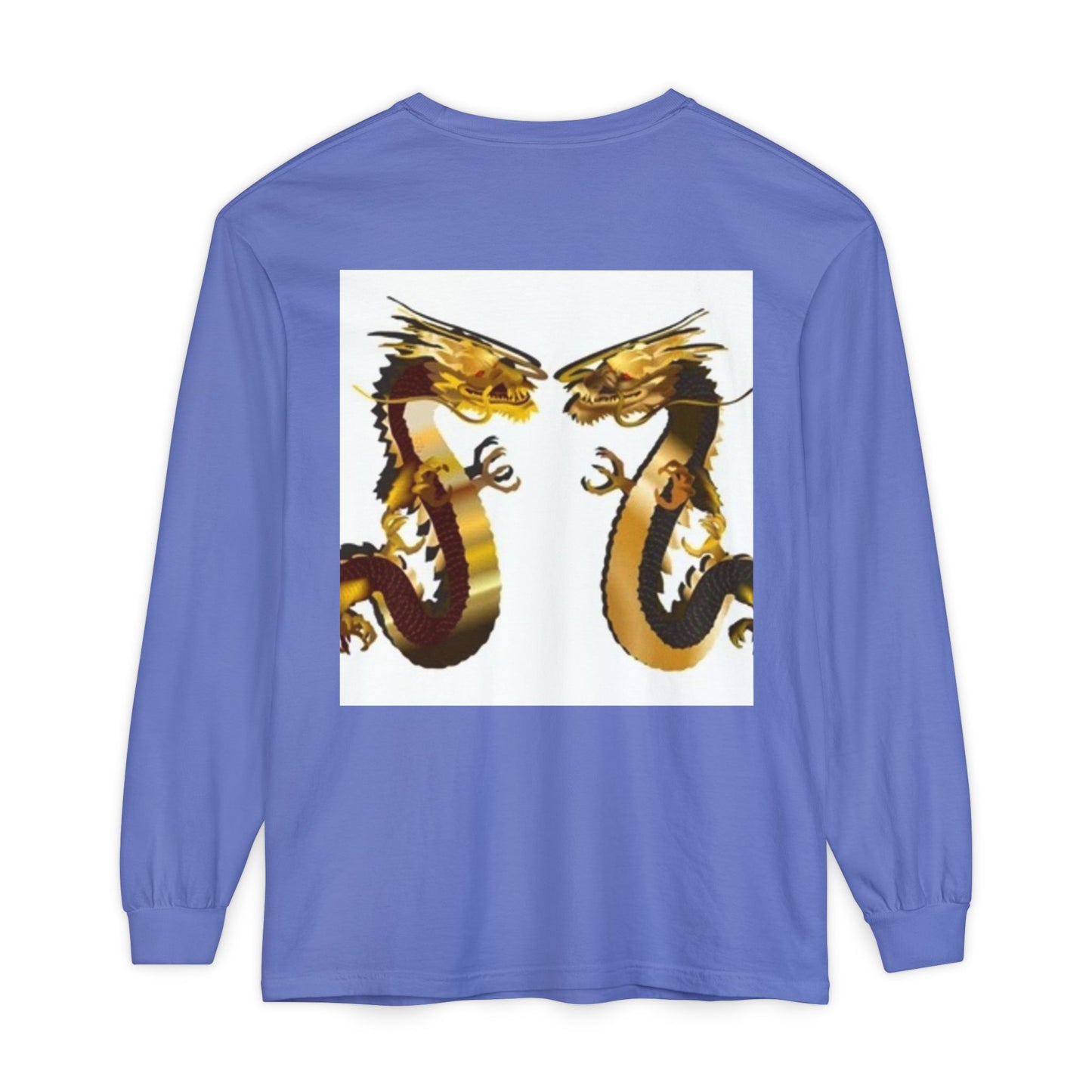 Dragon Duel Unisex Long Sleeve T-Shirt - Garment-Dyed Art Tee
