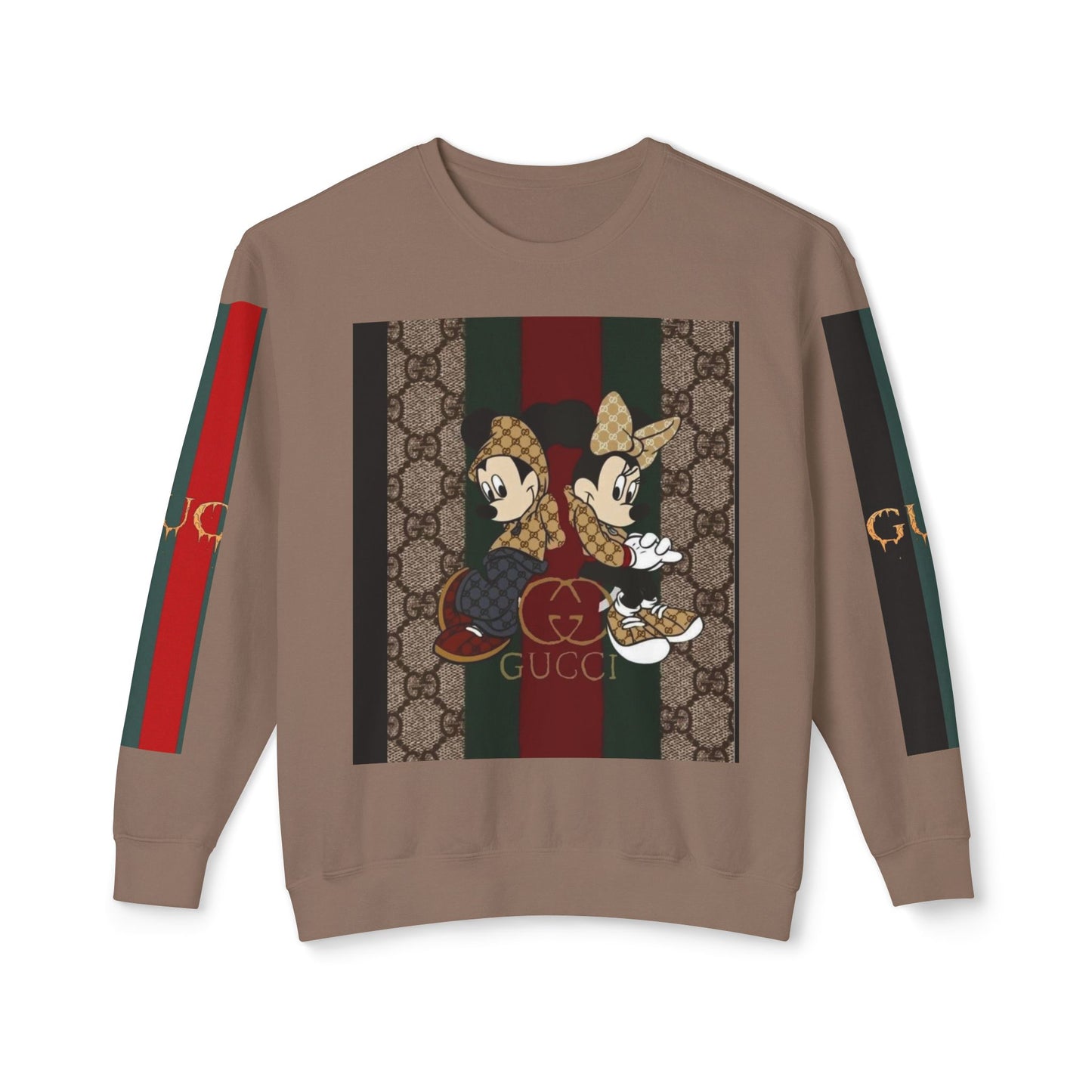 Gucci Inspired Unisex Crewneck Sweatshirt with Mickey & Minnie Design