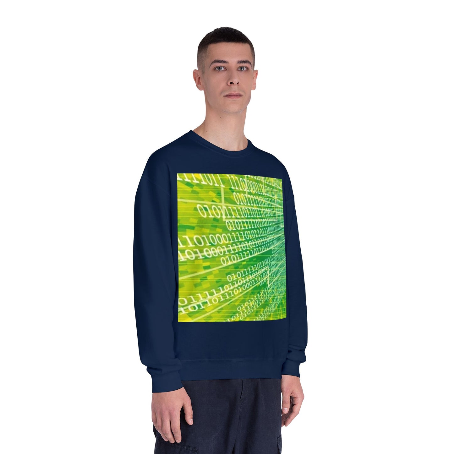Binary Code Inspired Unisex Crewneck Sweatshirt - Tech Vibe for Cyber Enthusiasts