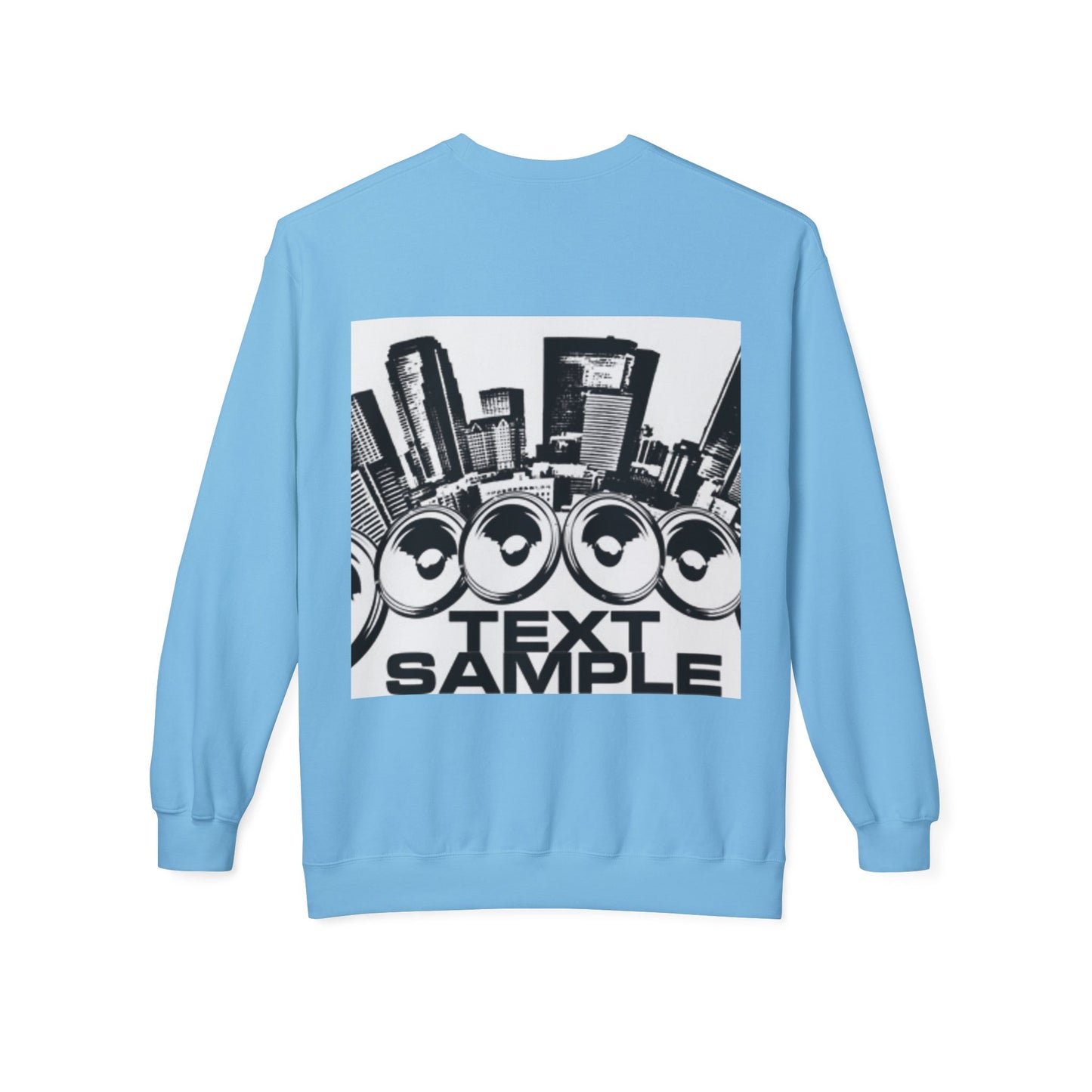 Urban Vibe Sound Wave Crewneck Sweatshirt - Unisex Fleece with Cityscape Design