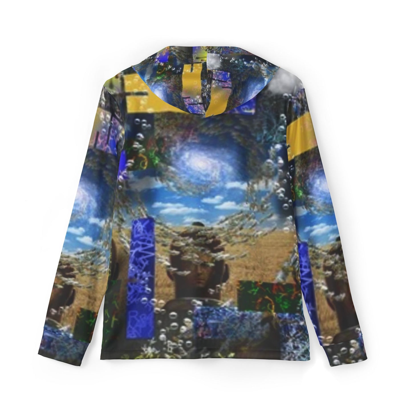 Men's Artistic Sports Hoodie - Unique Warmup Design for Athletes