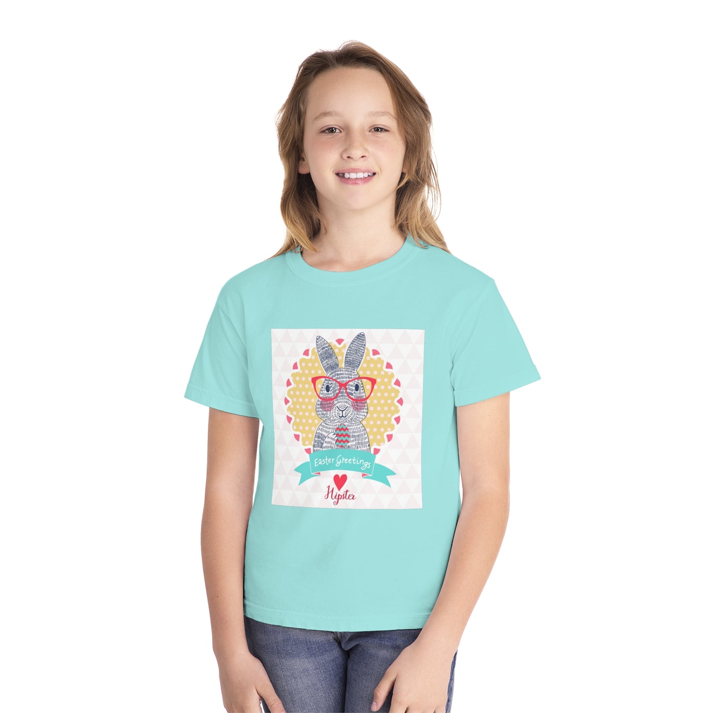 Youth Easter Bunny Tee - 'Easter Greetings' Design