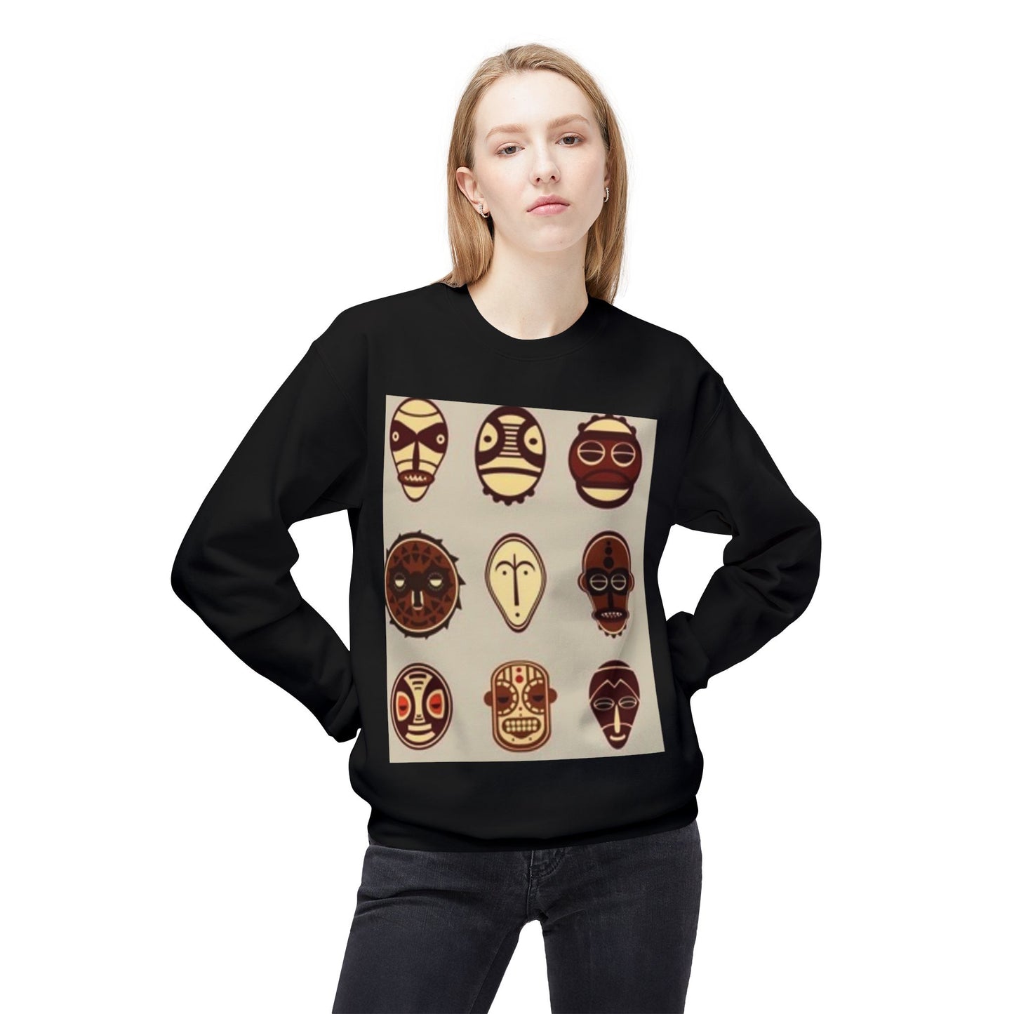 Artistic Horse Illustration Fleece Crewneck Sweatshirt - Unisex