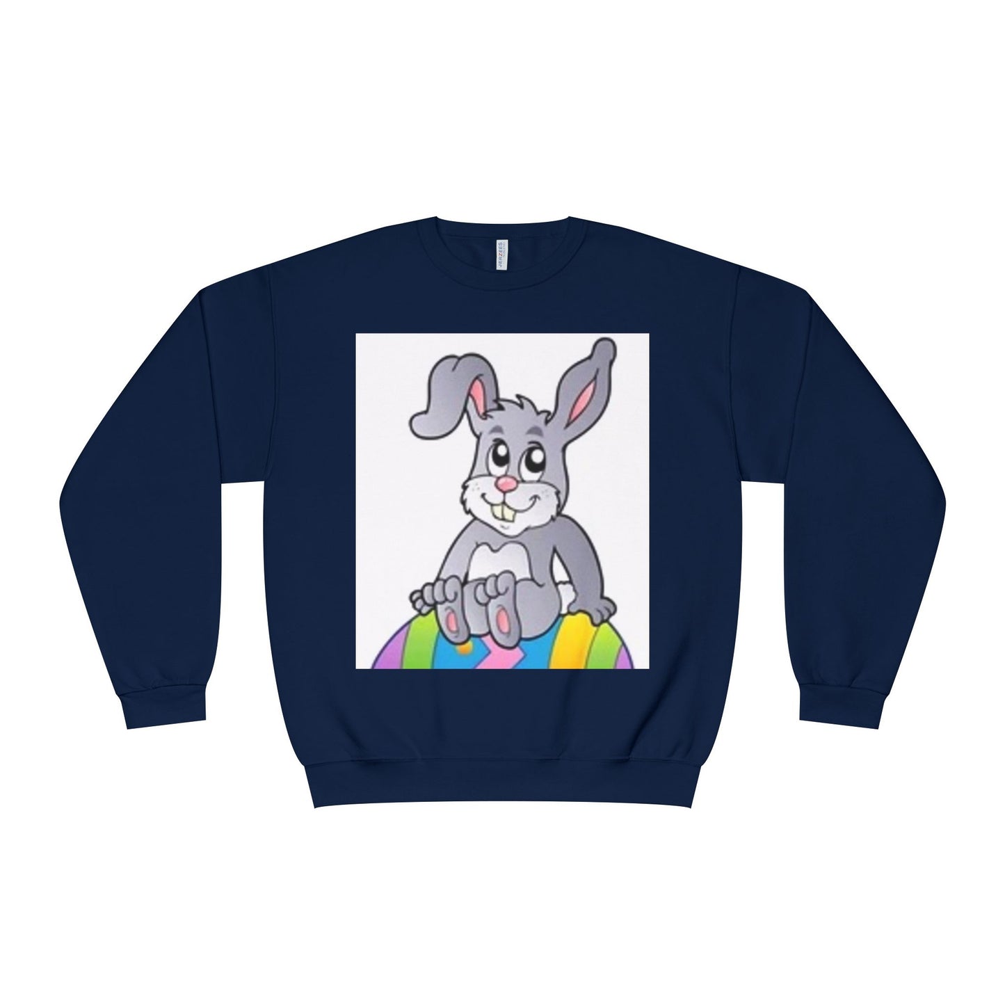 Cozy Rabbit Graphic Crewneck Sweatshirt - Perfect for Spring Celebrations