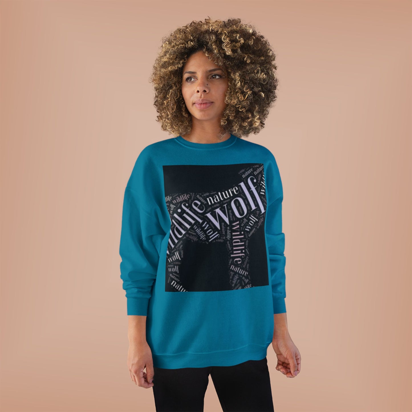 Unisex Eco-Friendly Wolf Graphic Crewneck Sweatshirt - Nature Lover Gift