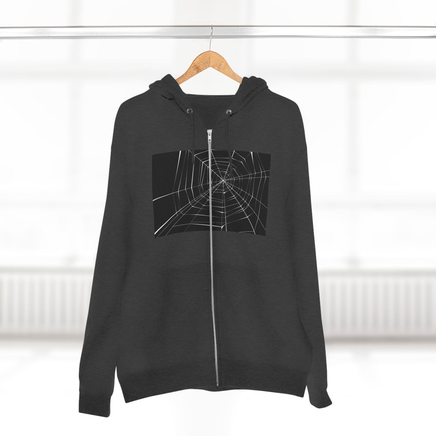 Sleek Spiderweb Unisex Zip Hoodie – Perfect for Halloween or Casual Wear