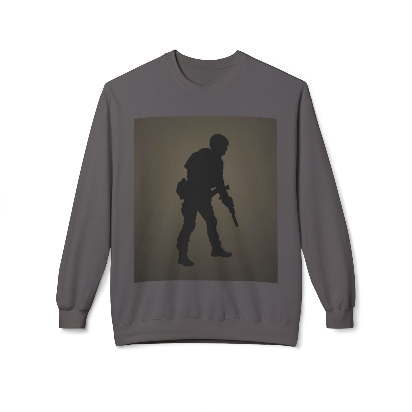 Military Silhouette Crewneck Sweatshirt - Unisex Midweight Fleece