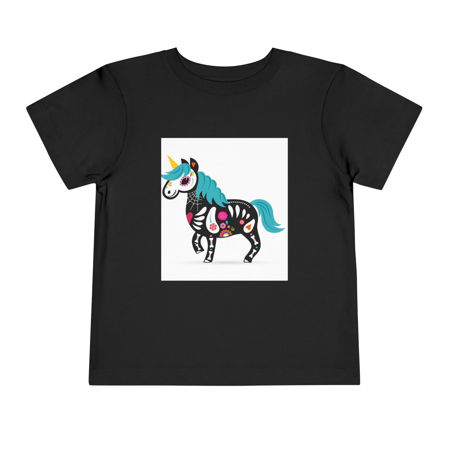 Toddler Skeleton Unicorn Tee - Cute Halloween Short Sleeve Shirt