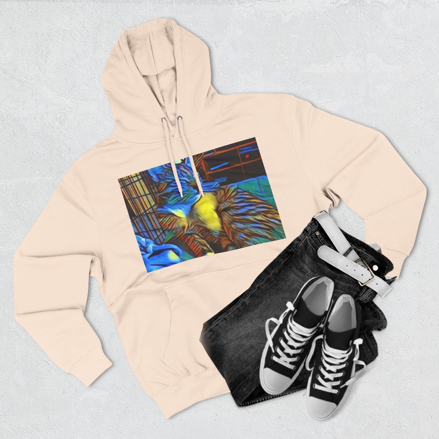 Colorful Cat Fleece Hoodie - Cozy & Stylish for Cat Lovers