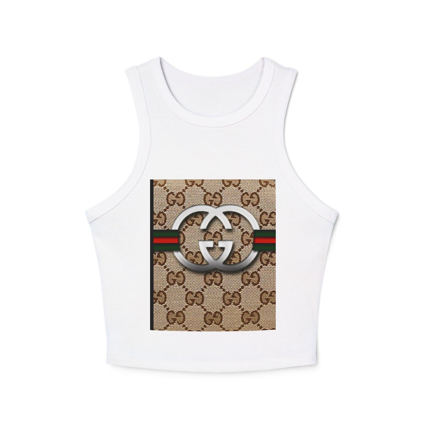Stylish Women's Micro Rib Racer Tank Top with Iconic Gucci Design