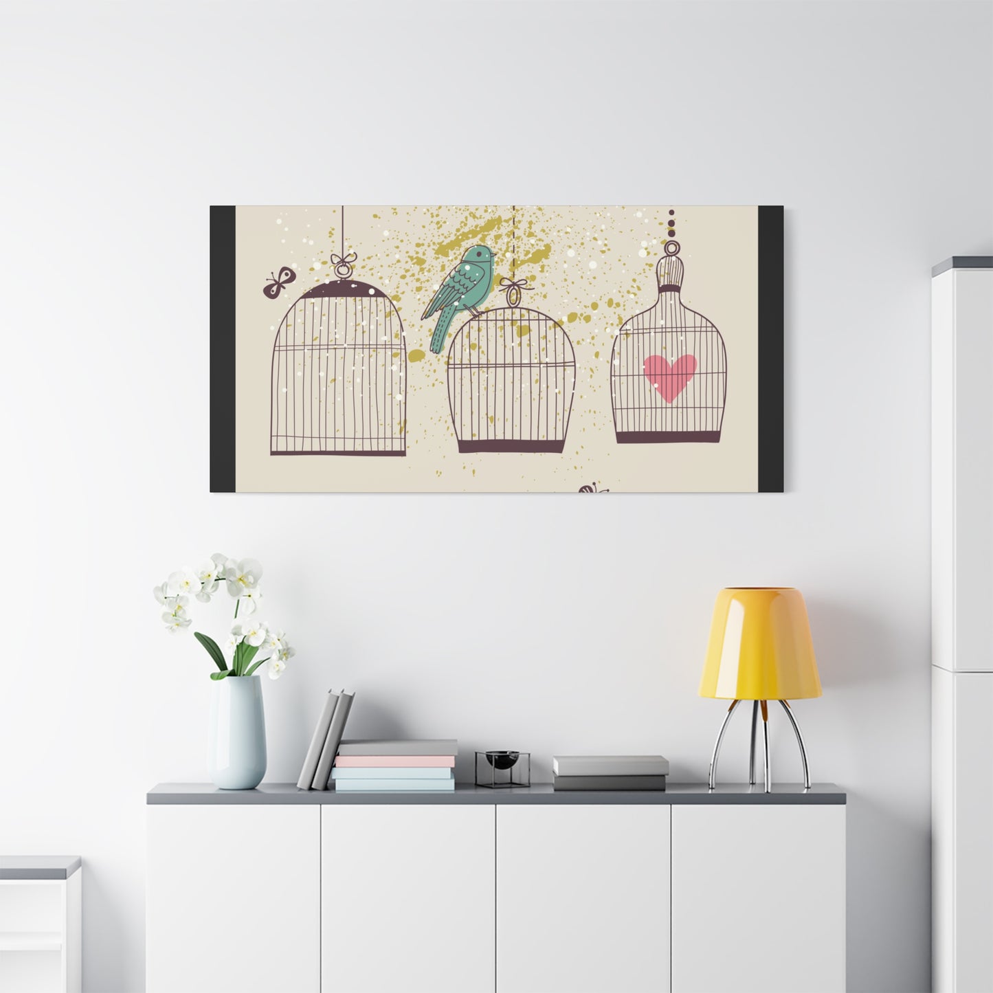 Whimsical Birdcage Canvas Wall Art - Personalized Home Decor
