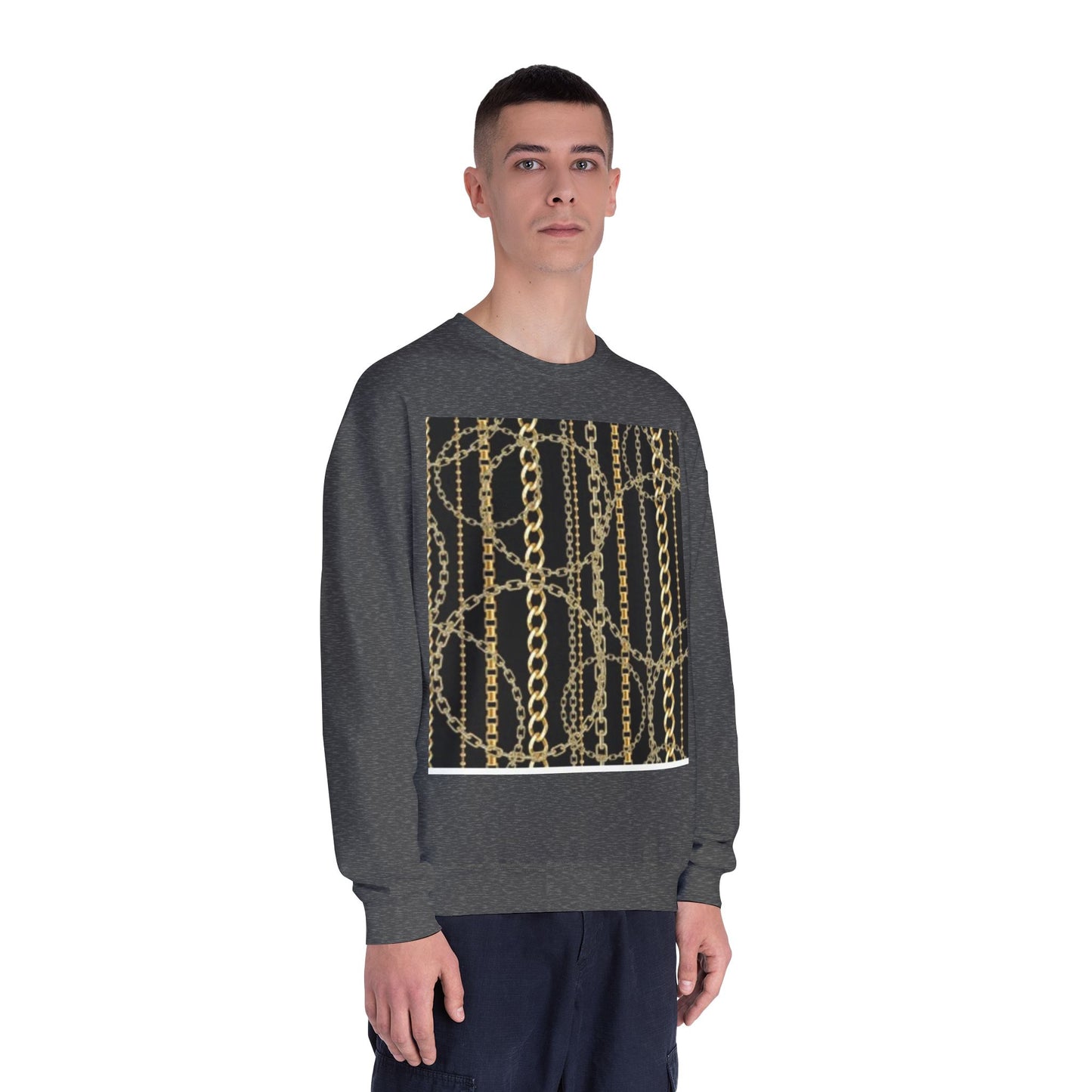 Chic Chain Pattern Unisex Crewneck Sweatshirt - Fashionable & Comfortable