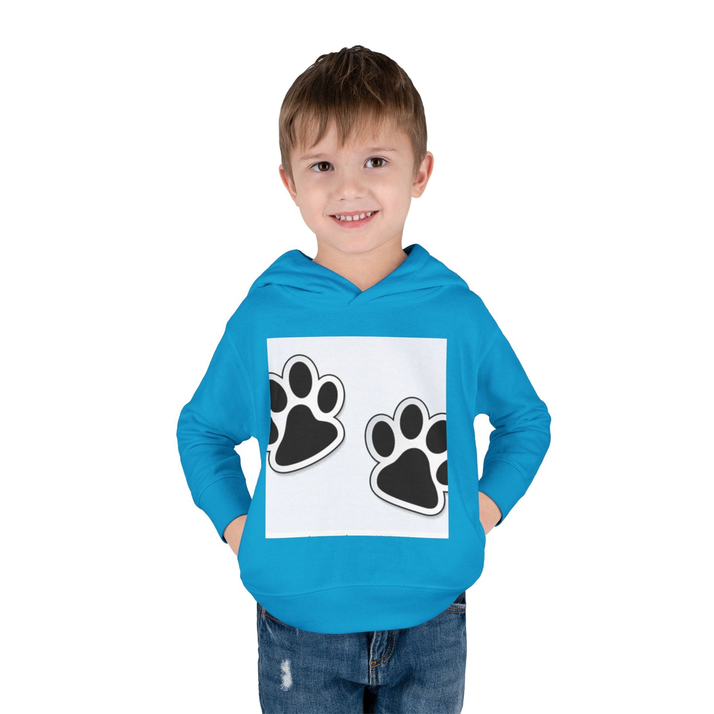 Wildlife Pattern Toddler Pullover Fleece Hoodie - Playful Animal Design for Kids