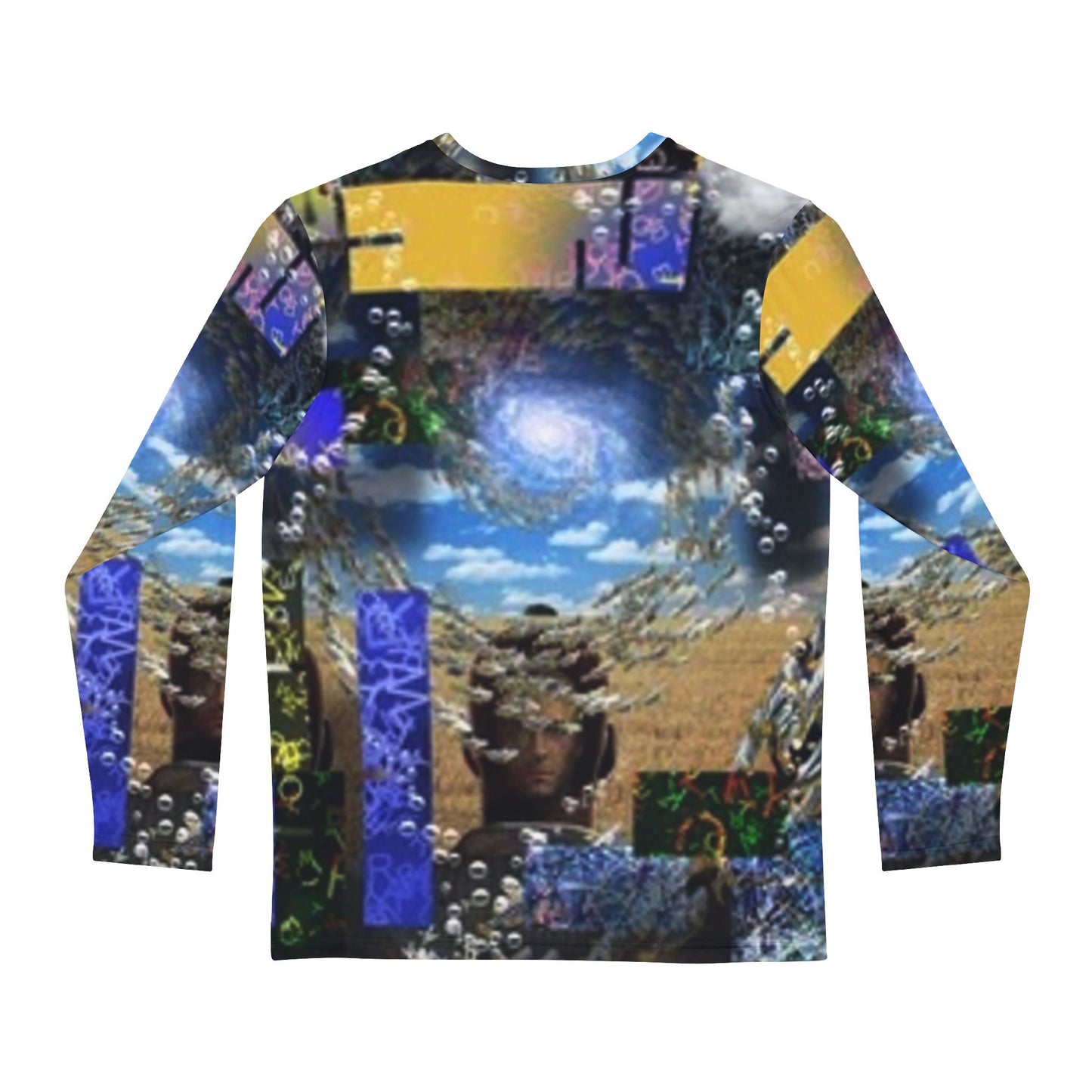 Abstract Art Men's Long Sleeve Shirt - Unique Colorful Design for Creative Souls