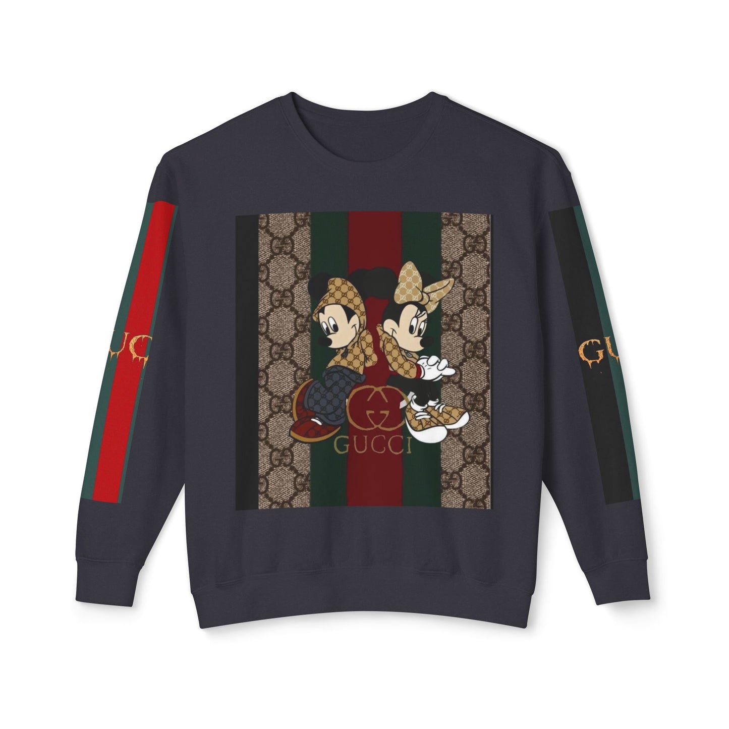 Gucci Inspired Unisex Crewneck Sweatshirt with Mickey & Minnie Design