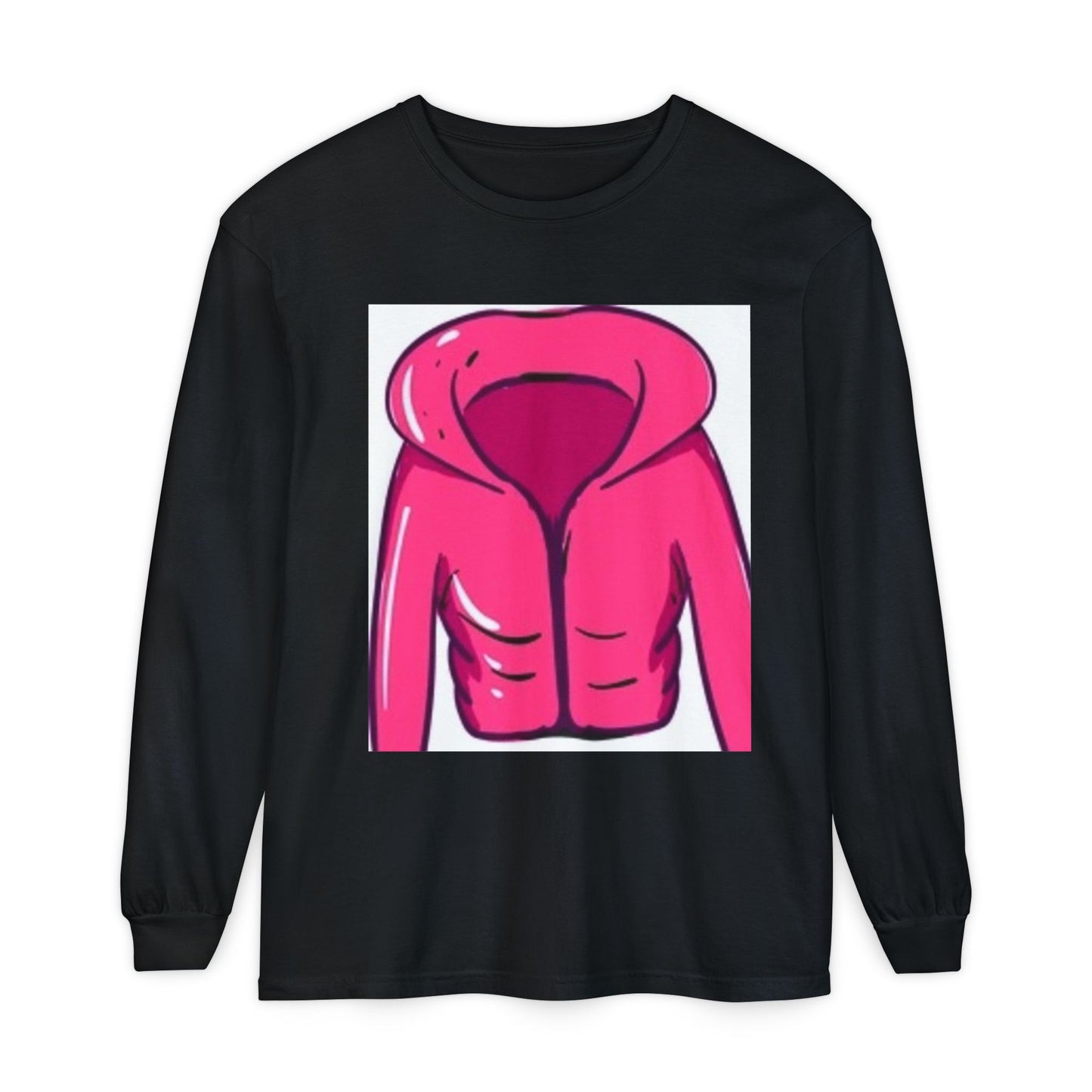 Unisex Garment-Dyed Long Sleeve T-Shirt - Cute Hoodie Print for Casual Wear