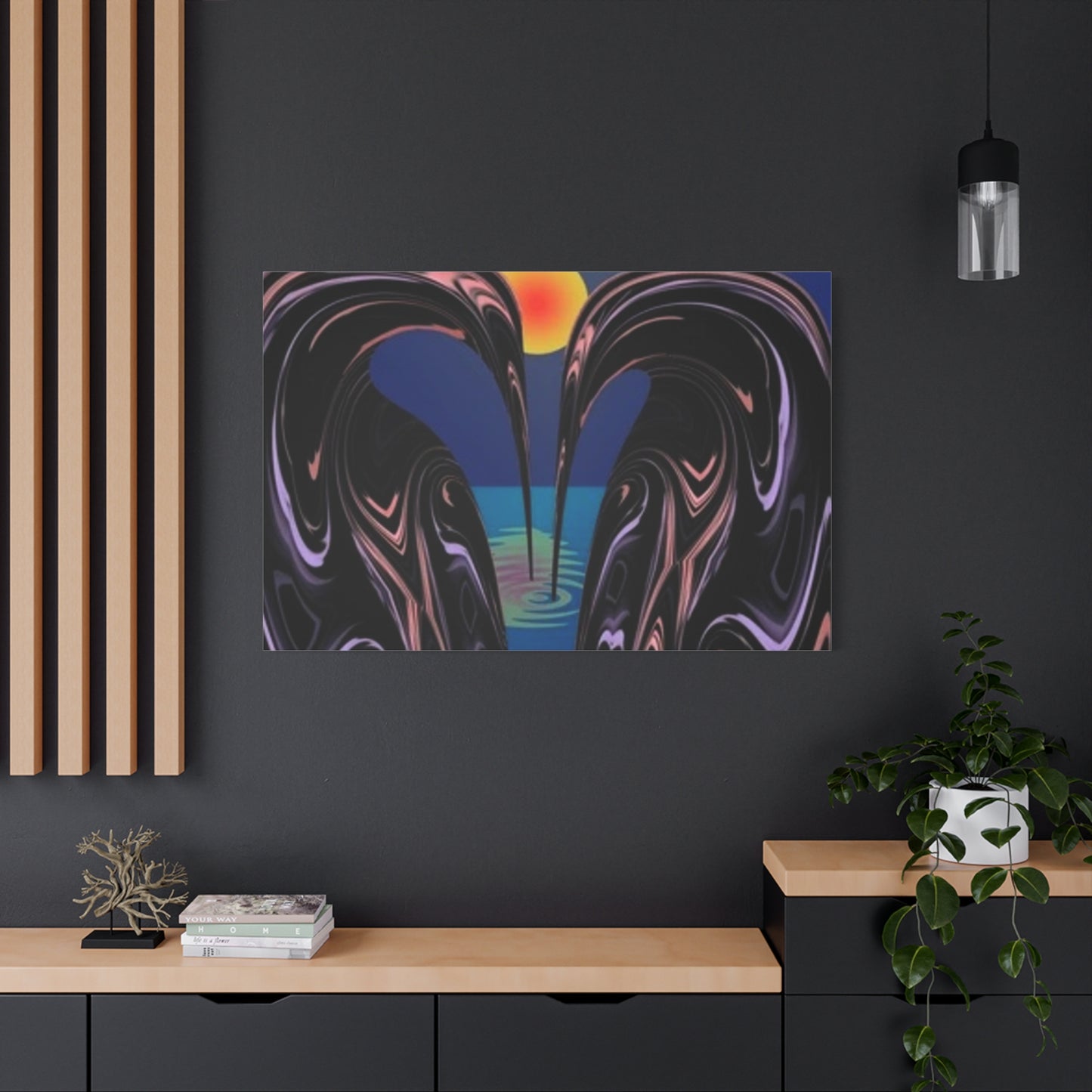 Romantic Abstract Canvas Art - Heart-Shaped Design for Home Decor