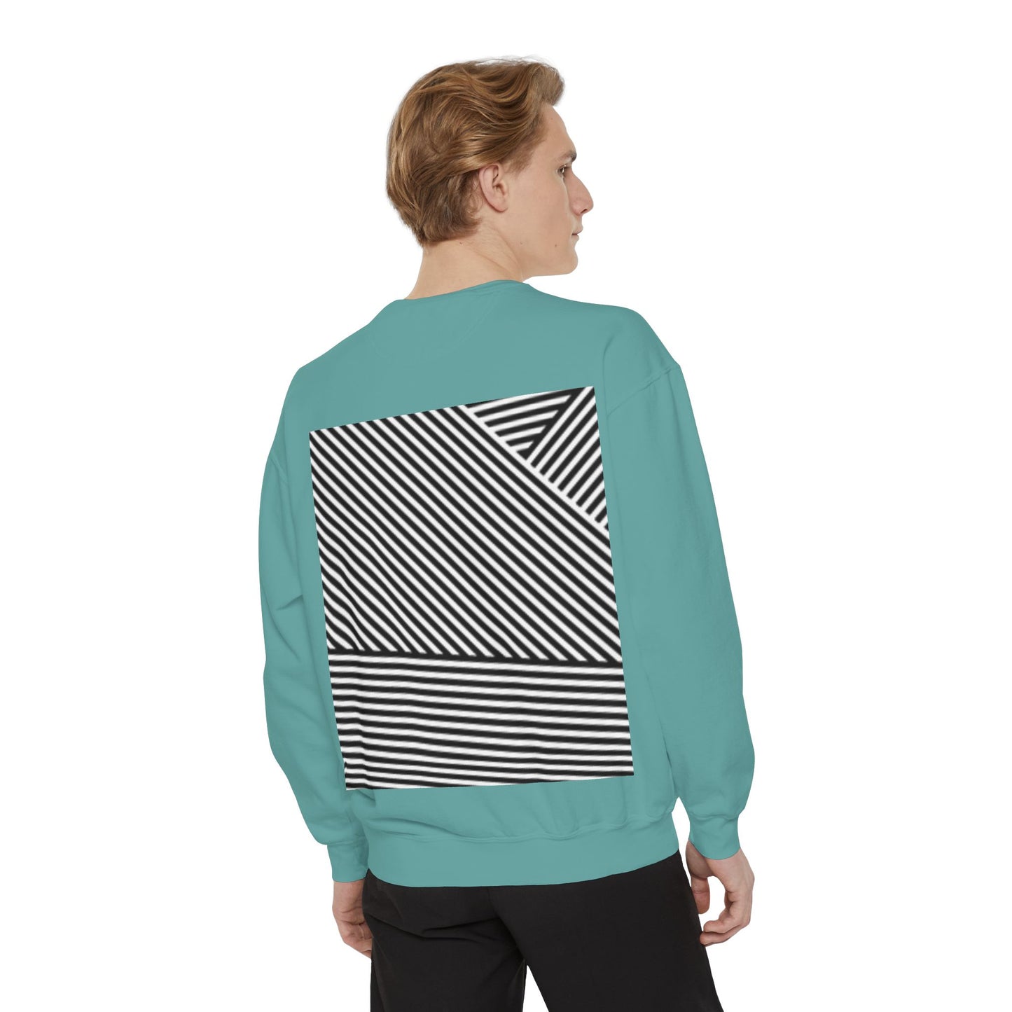 Unique Unisex Garment-Dyed Sweatshirt with Intricate Graphic Design