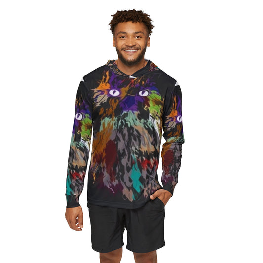 Bold Cat Graphic Men's Sports Warmup Hoodie - Colorful Athletic Wear