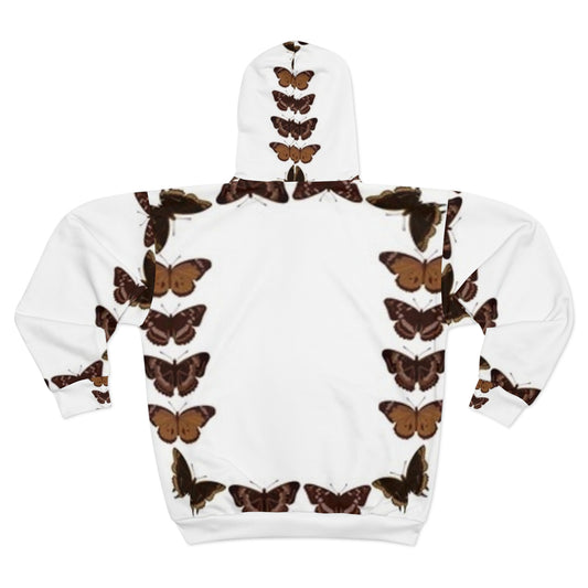 Butterfly Unisex Zip Hoodie - Nature-Inspired Cozy Jacket