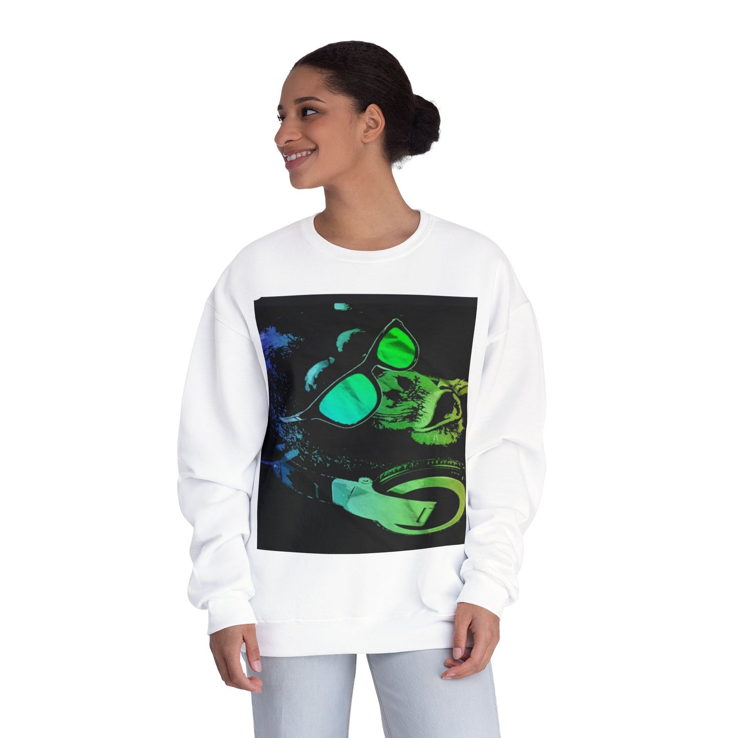 Vibrant DJ Dog Sweatshirt - Cool & Stylish Unisex Crewneck