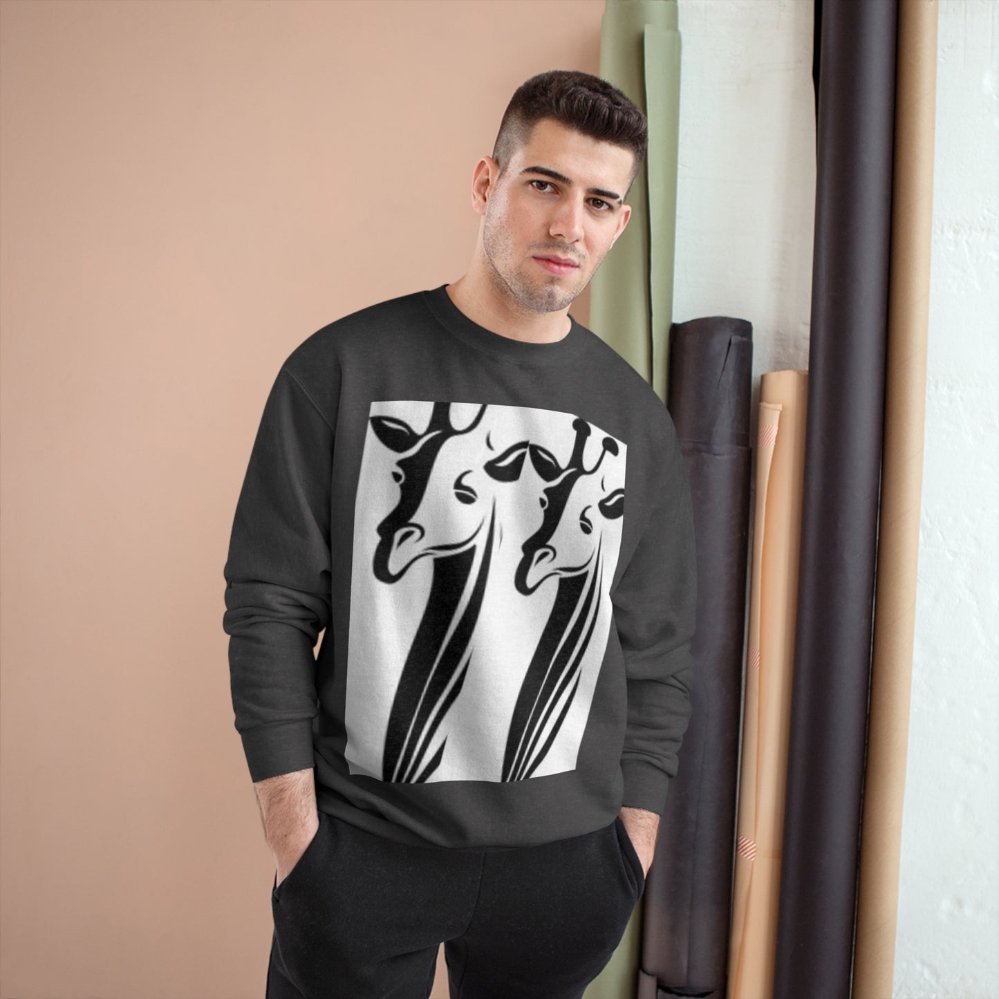 Giraffe Lovers Champion Sweatshirt - Cozy Wildlife Apparel
