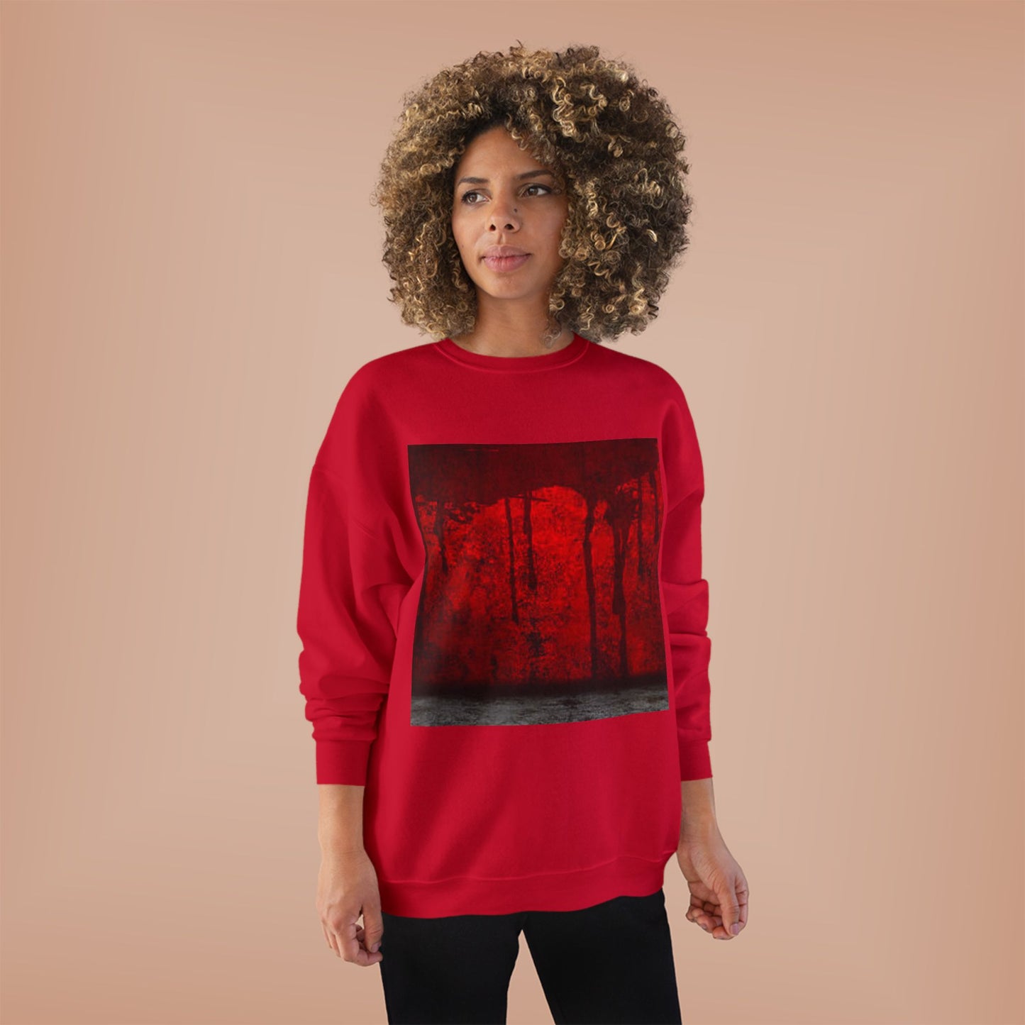 Unisex Eco-Friendly Red Abstract Sweatshirt