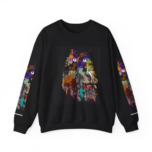 Colorful Owl Crewneck Sweatshirt - Unisex Heavy Blend™ - Cozy Art Wear for Animal Lovers