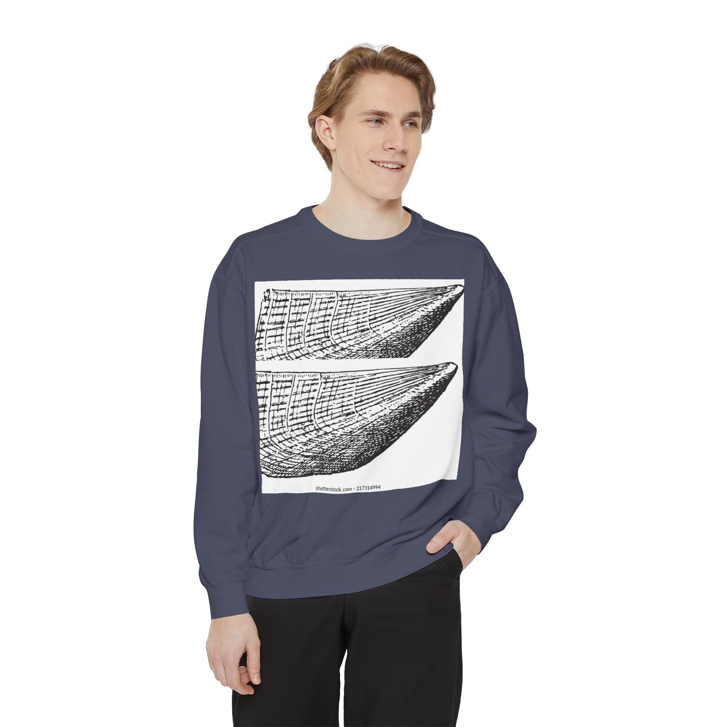 Graphic Unisex Garment-Dyed Sweatshirt | Nautical Design for Ocean Lovers