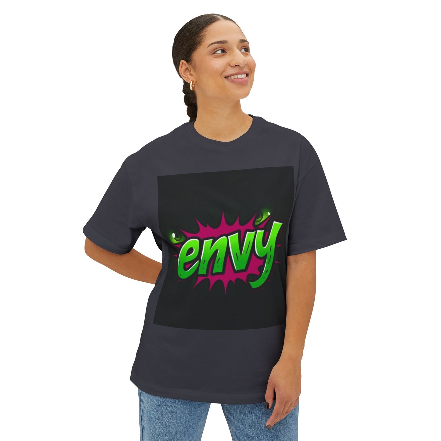 Envy Graphic Oversized Boxy Tee - Trendy Unisex Streetwear