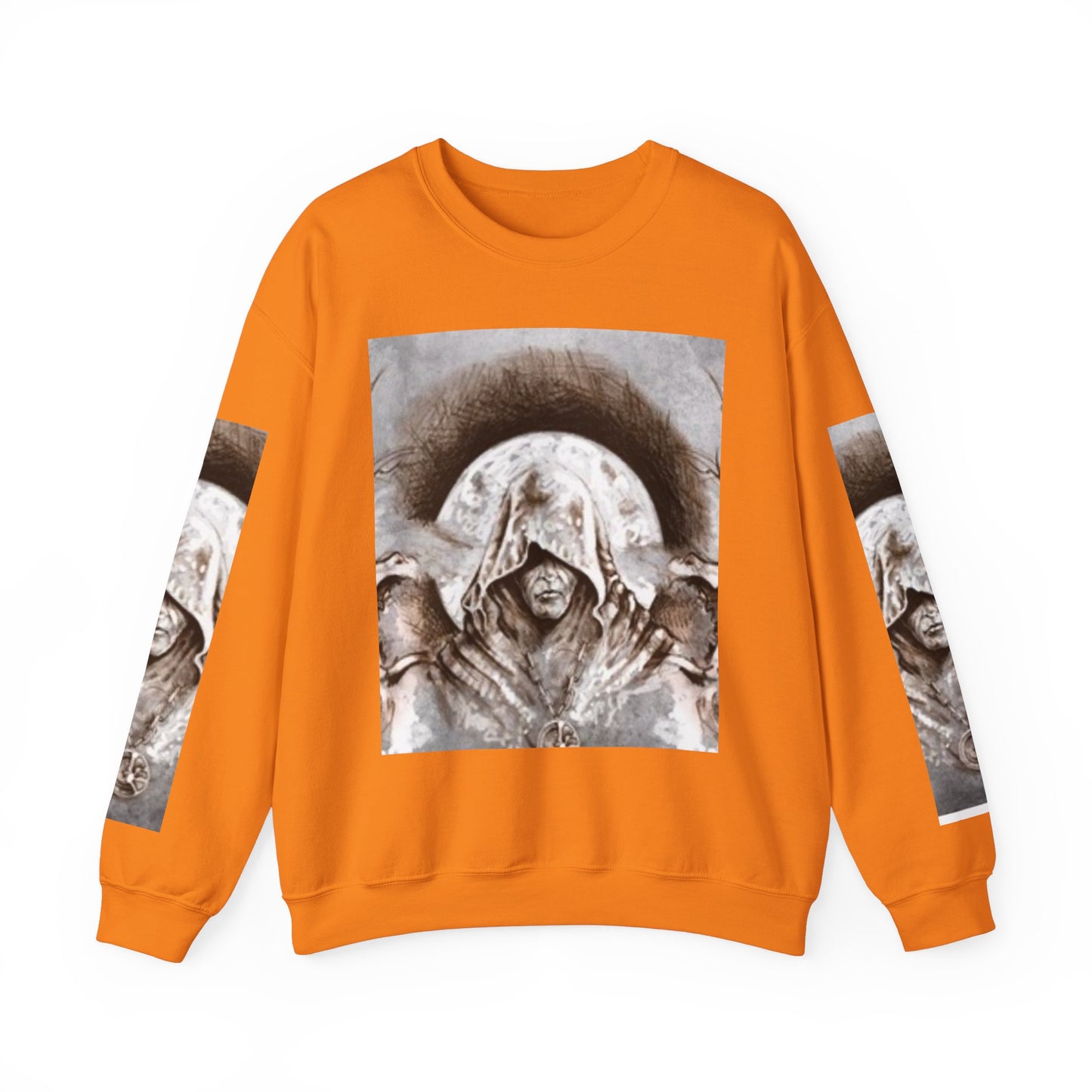 Mystical Hooded Figure Unisex Crewneck Sweatshirt - Fantasy Apparel for Dreamers