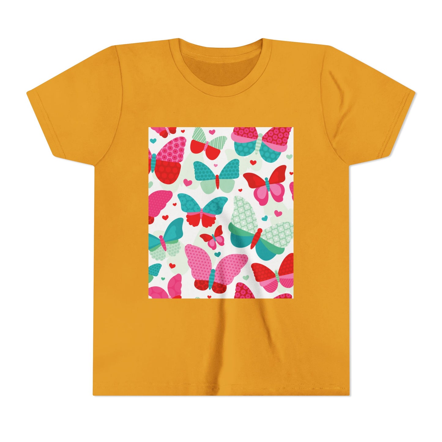Colorful Butterfly Youth Short Sleeve Tee - Fun & Playful Design for Spring Celebrations