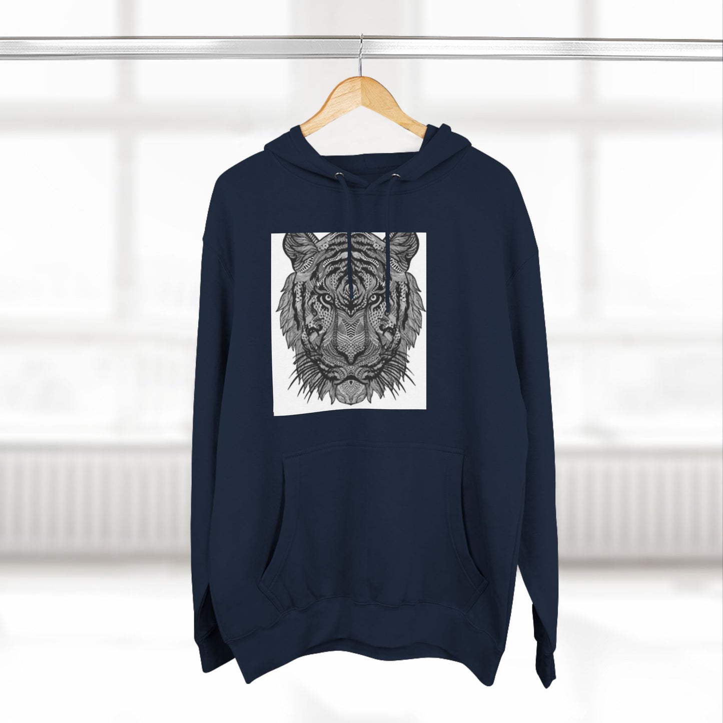 Majestic Tiger Hoodie - Cozy Three-Panel Fleece for Wildlife Lovers