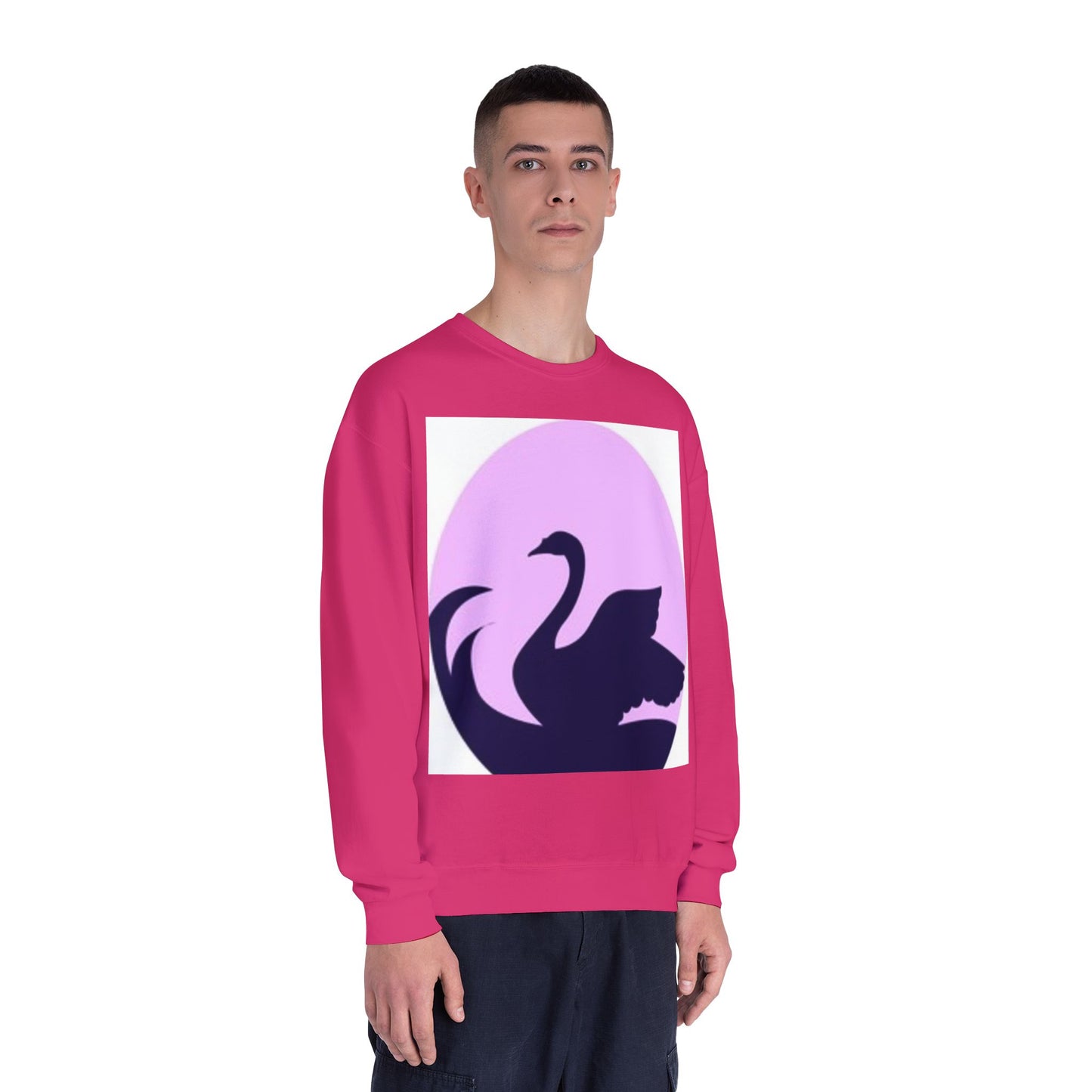 Elegant Swan Silhouette Unisex Crewneck Sweatshirt - Cozy Spring Fashion