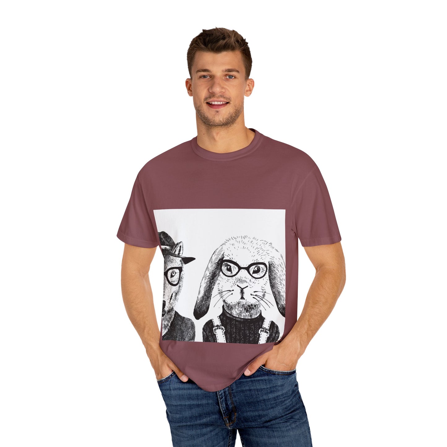 Whimsical Animals Graphic T-Shirt - Cool Fox & Panda Design
