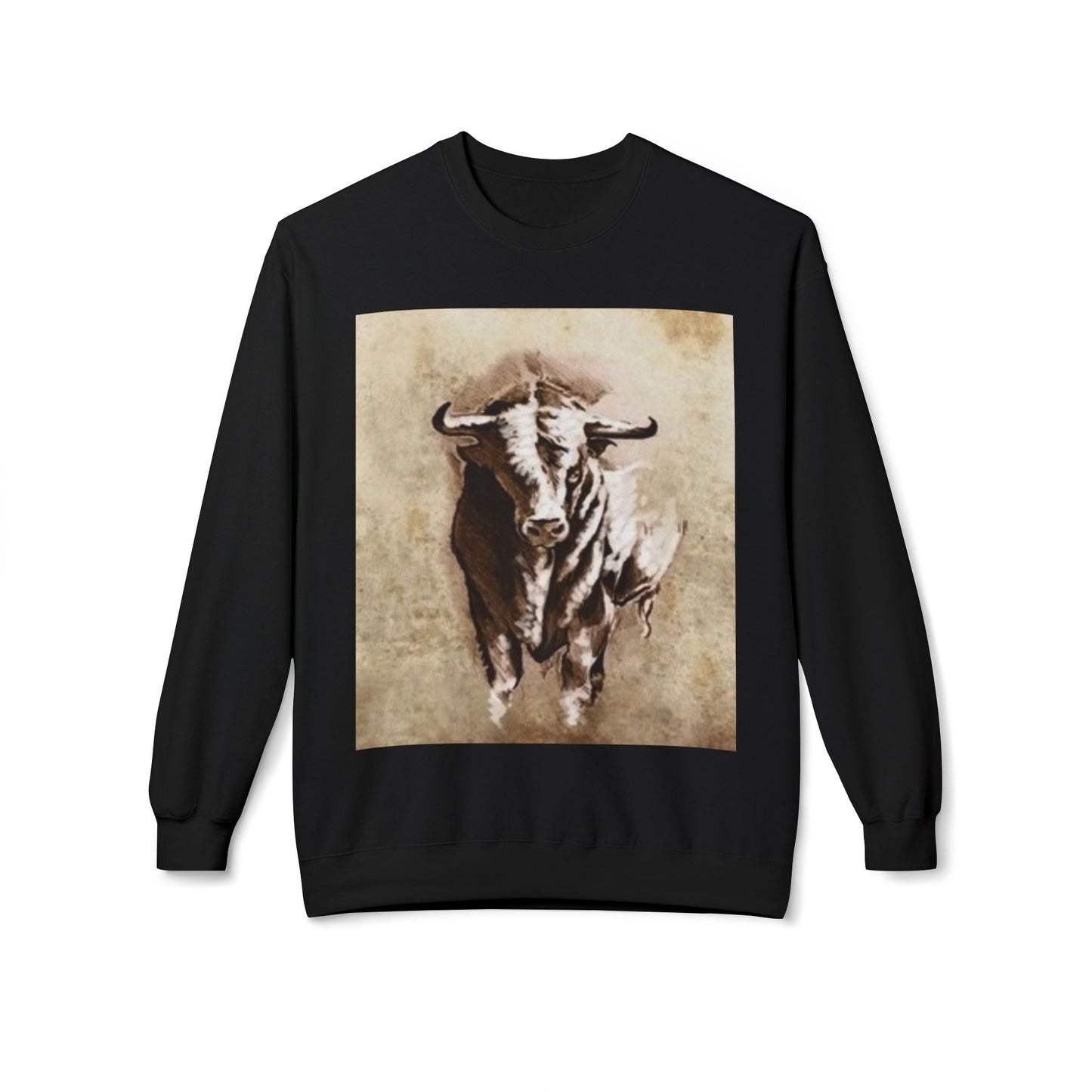 Vintage Bull Design Unisex Softstyle Fleece Crewneck Sweatshirt