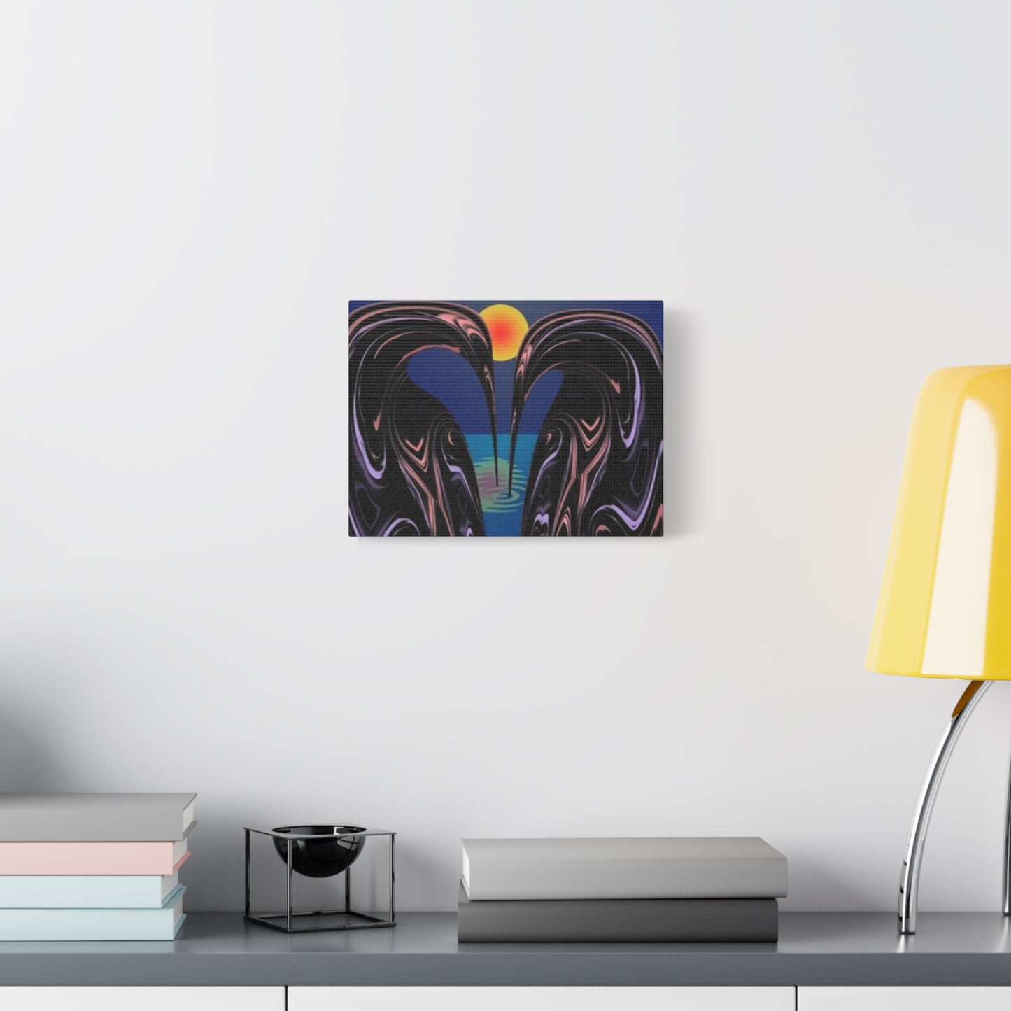 Romantic Abstract Canvas Art - Heart-Shaped Design for Home Decor