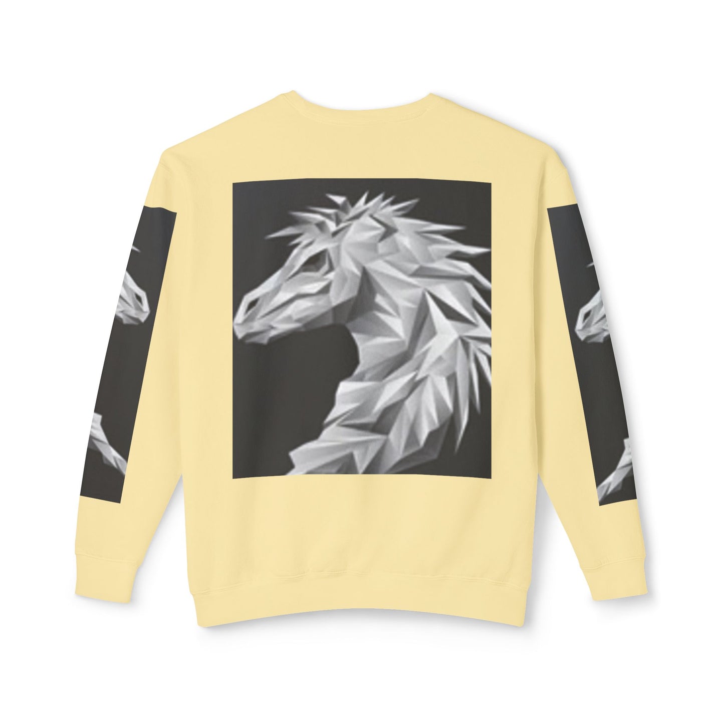 Unisex Lightweight Crewneck Sweatshirt - Stylish Geometric Horse Design