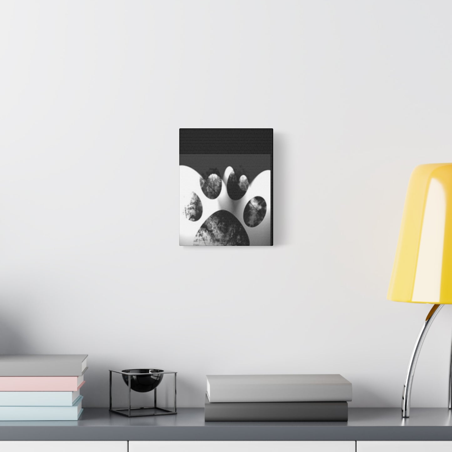 Black Paw Print Canvas Art - Modern Animal Decor for Pet Lovers