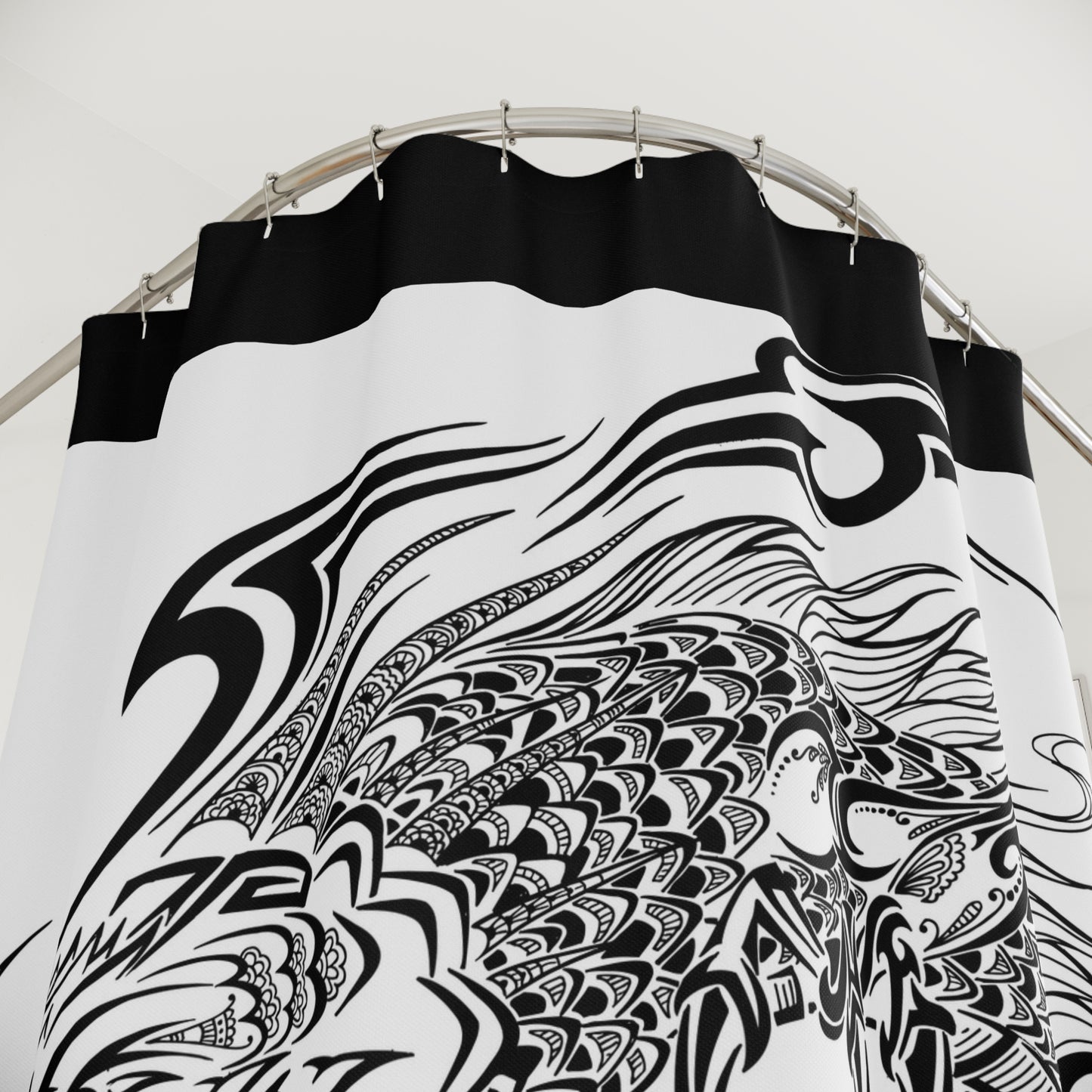 Dragon Graphic Shower Curtain - Bold Bathroom Decor