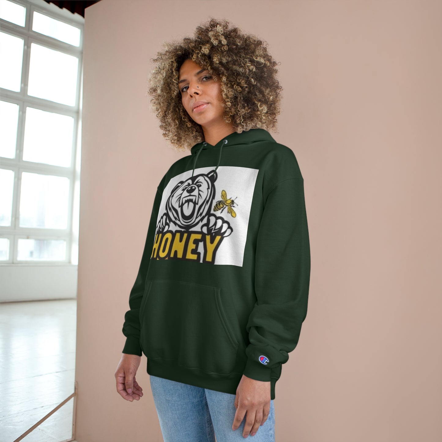 Honey Bear Champion Hoodie - Fun & Cozy Streetwear