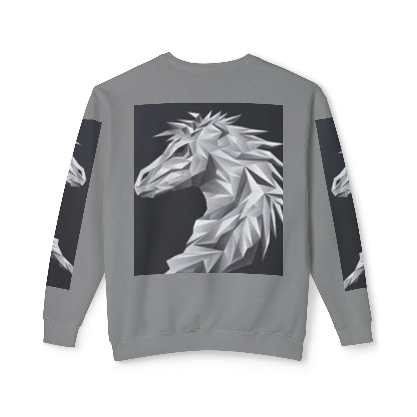 Unisex Lightweight Crewneck Sweatshirt - Stylish Geometric Horse Design