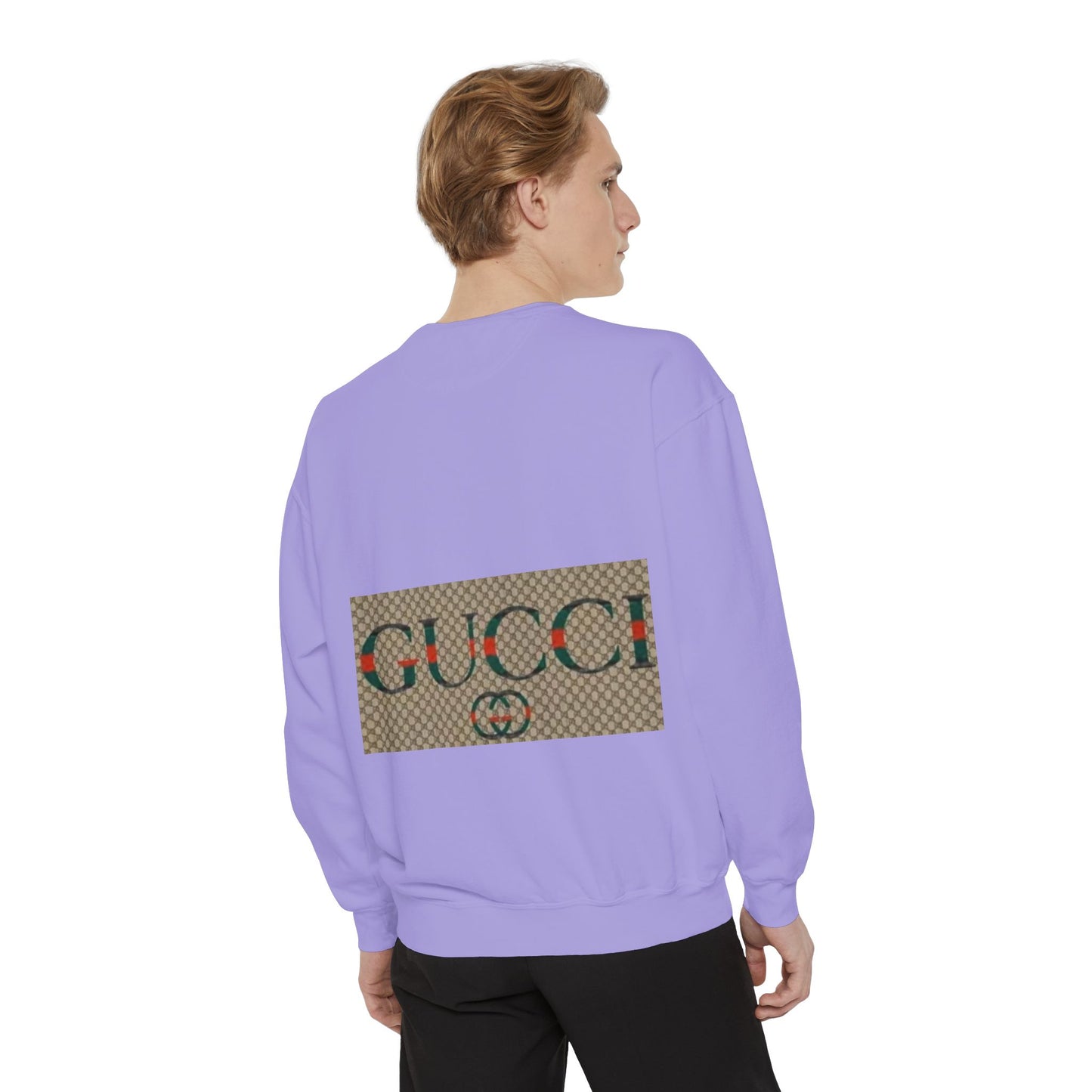 Fashionable Unisex Garment-Dyed Sweatshirt with GUCCI Design