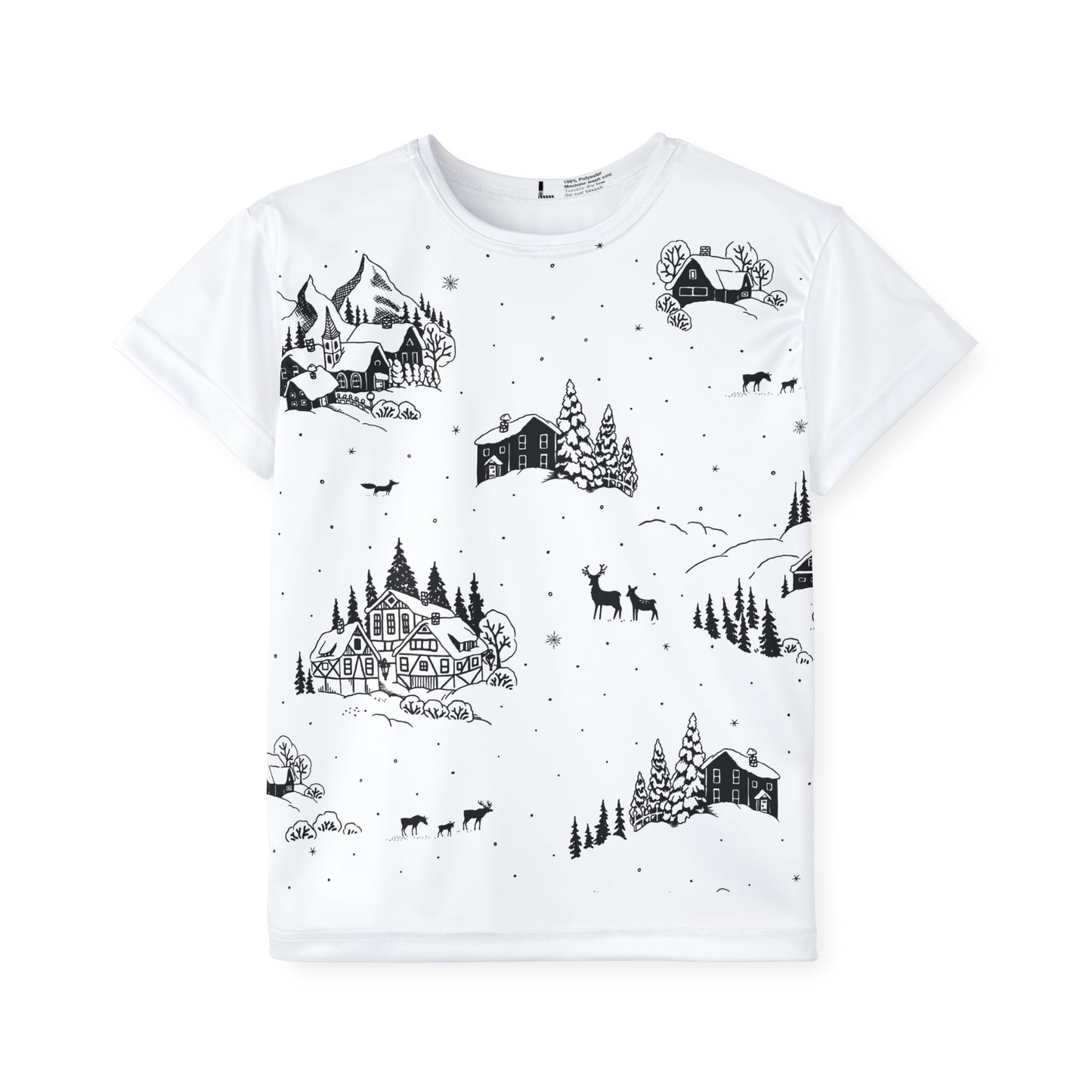 Kids Winter Wonderland Sports Jersey - Festive Design for Active Play