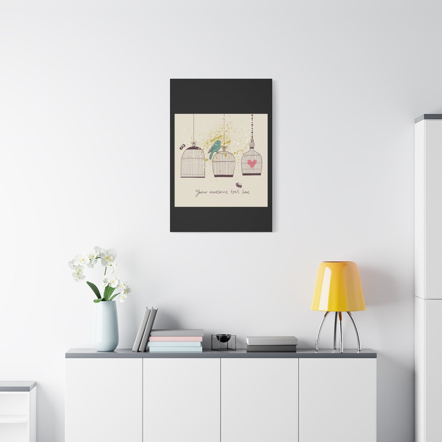 Whimsical Birdcage Canvas Wall Art - Personalized Home Decor
