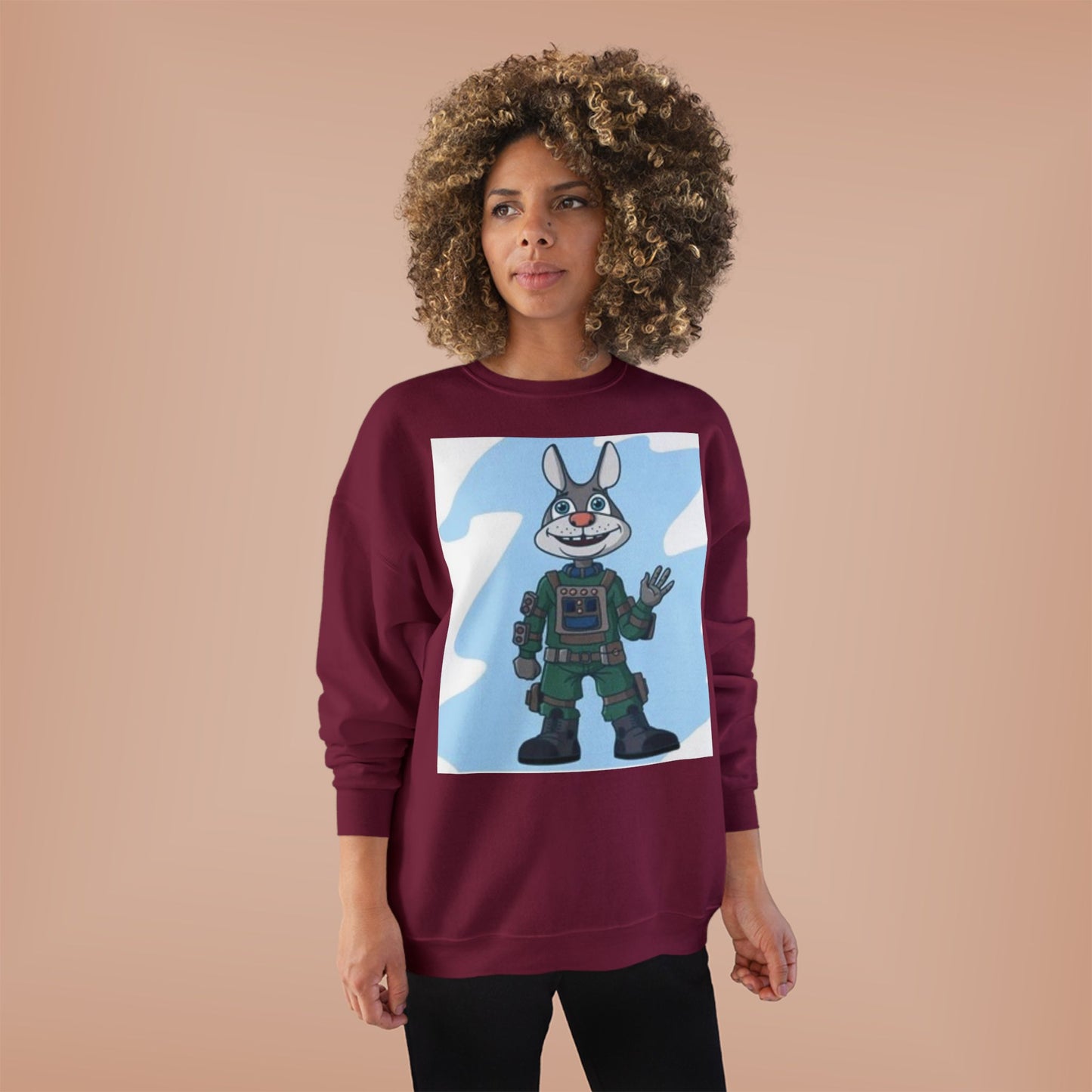 Unisex EcoSmart® Crewneck Sweatshirt - Playful Cartoon Character Design