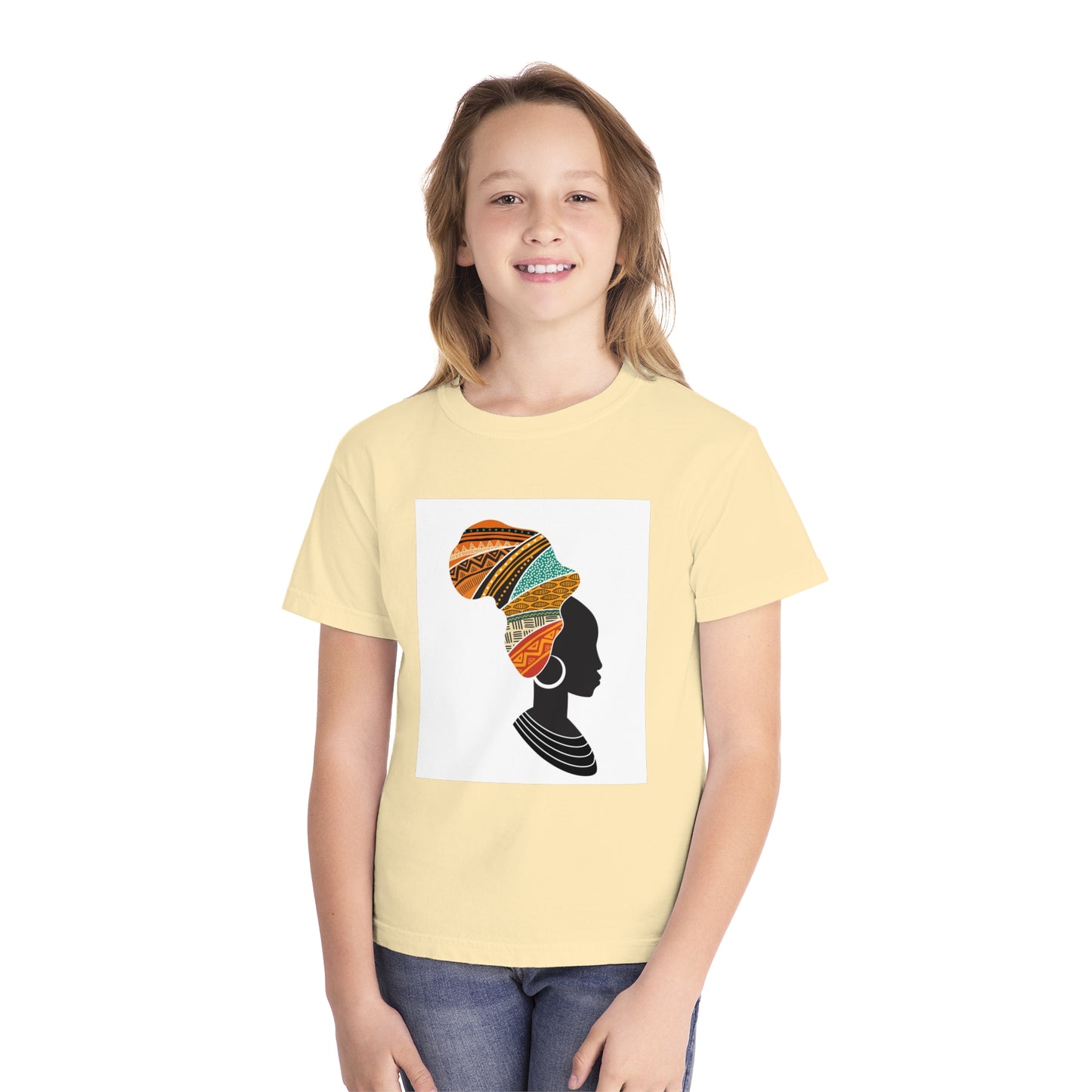 Youth Midweight Tee - African Heritage Design for Creative Kids