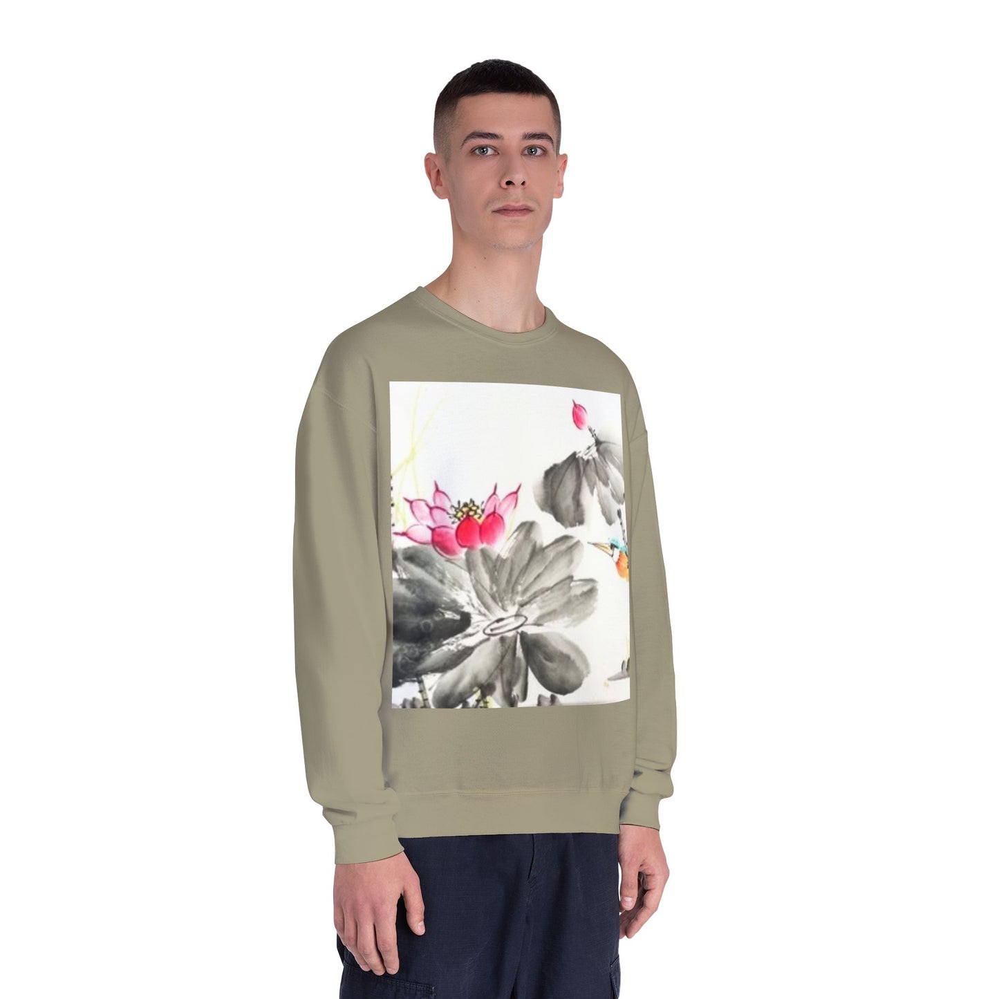 Lotus Blossom Unisex Crewneck Sweatshirt - Cozy Botanical Art Design